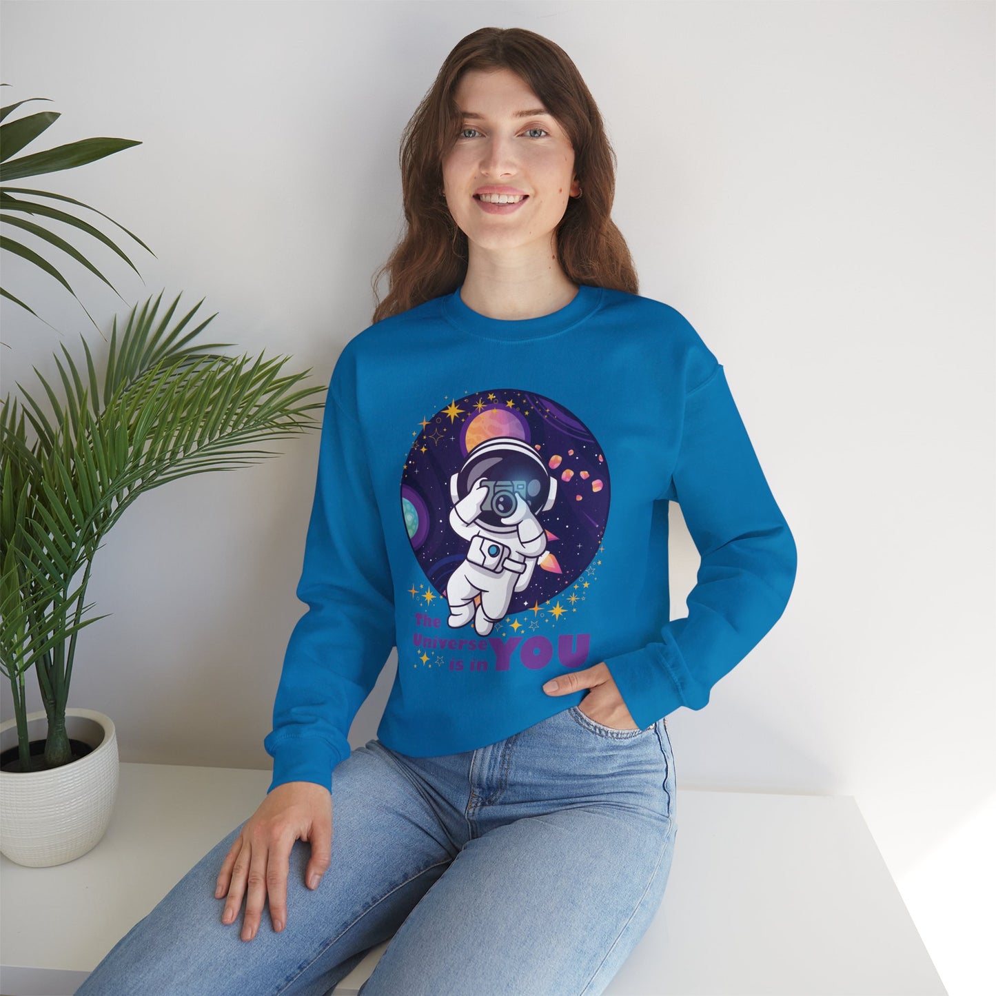 🌌"The Universe Is In YOU" Cosmic Camera📷 Crewneck Sweatshirt
