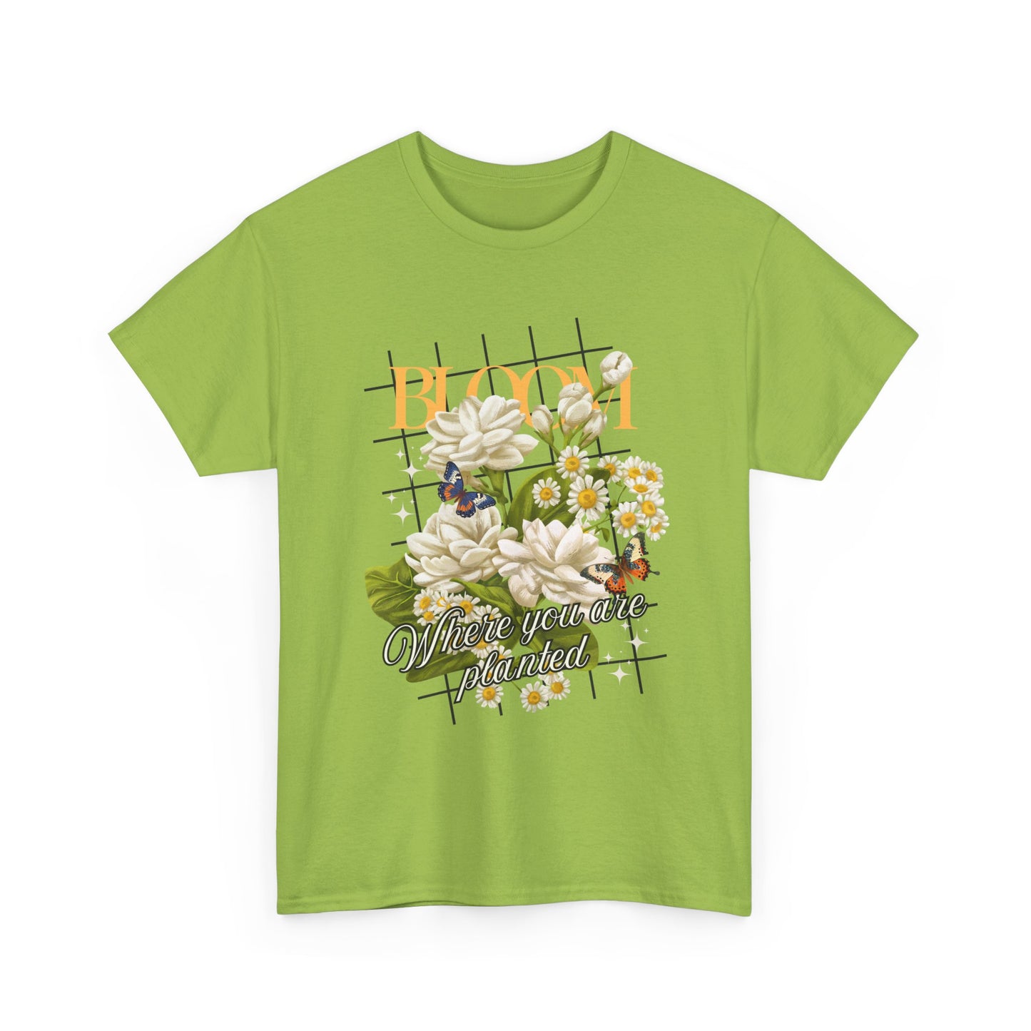 🌼Bloom Soulfully Heavy Cotton Tee - Rooted in Grace, Blossoming in Truth