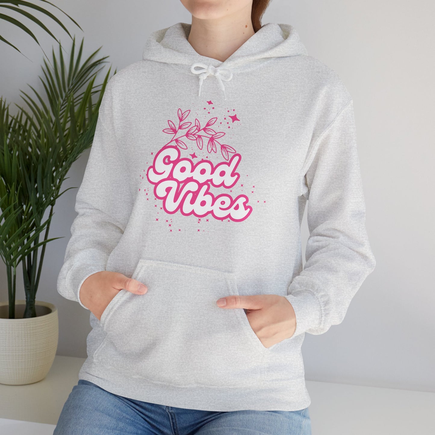 🌸Good Vibe Hoodie – Bloom in Positivity & Cosmic Light✨🌼