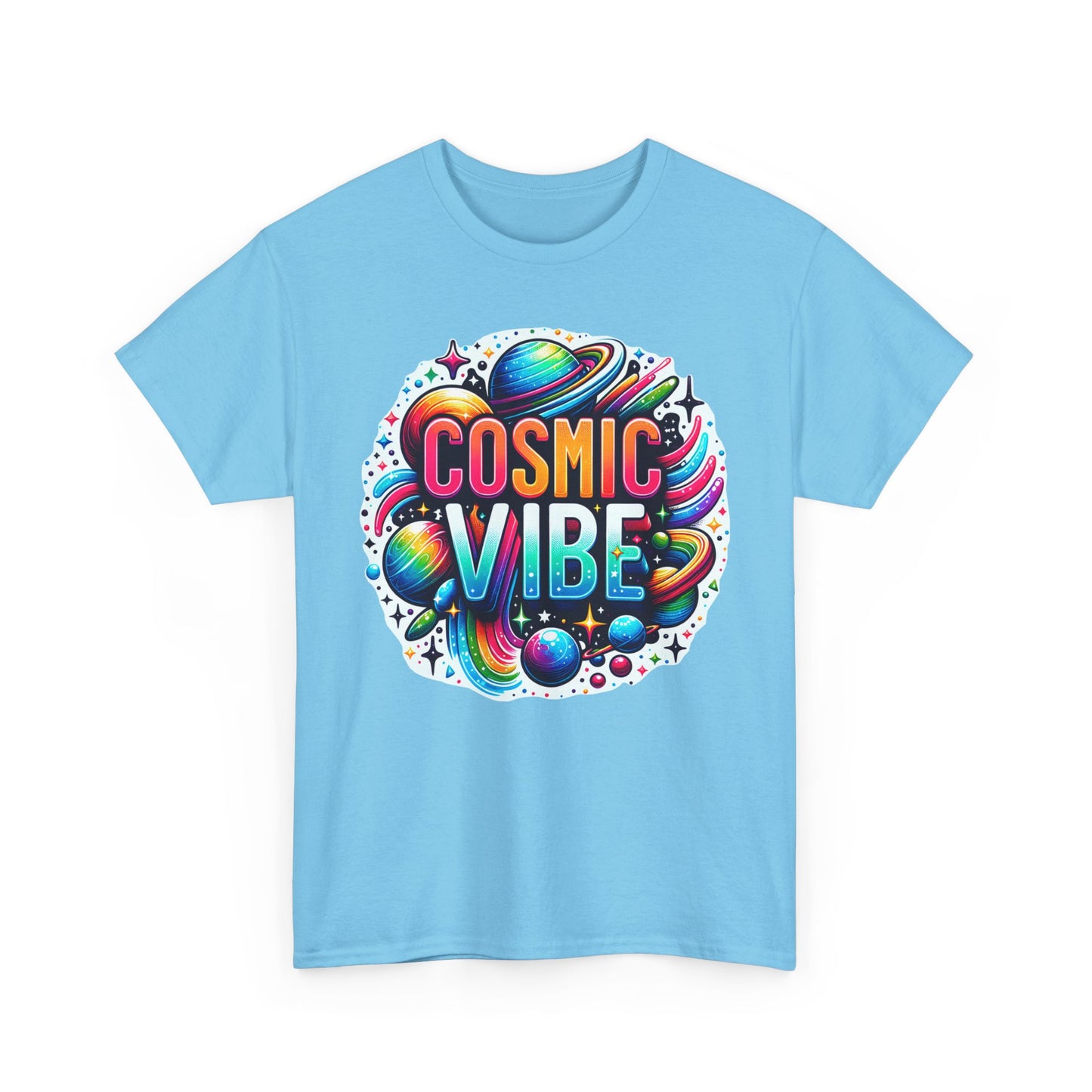 🌌Cosmic Vibes Heavy Cotton Tee - Align with the Rhythm of the Universe