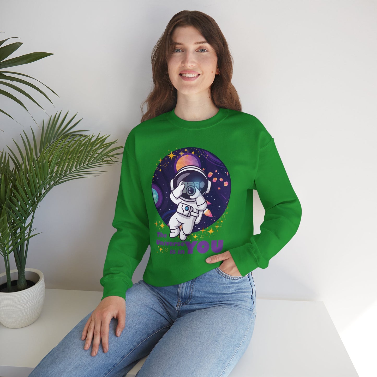 🌌"The Universe Is In YOU" Cosmic Camera📷 Crewneck Sweatshirt