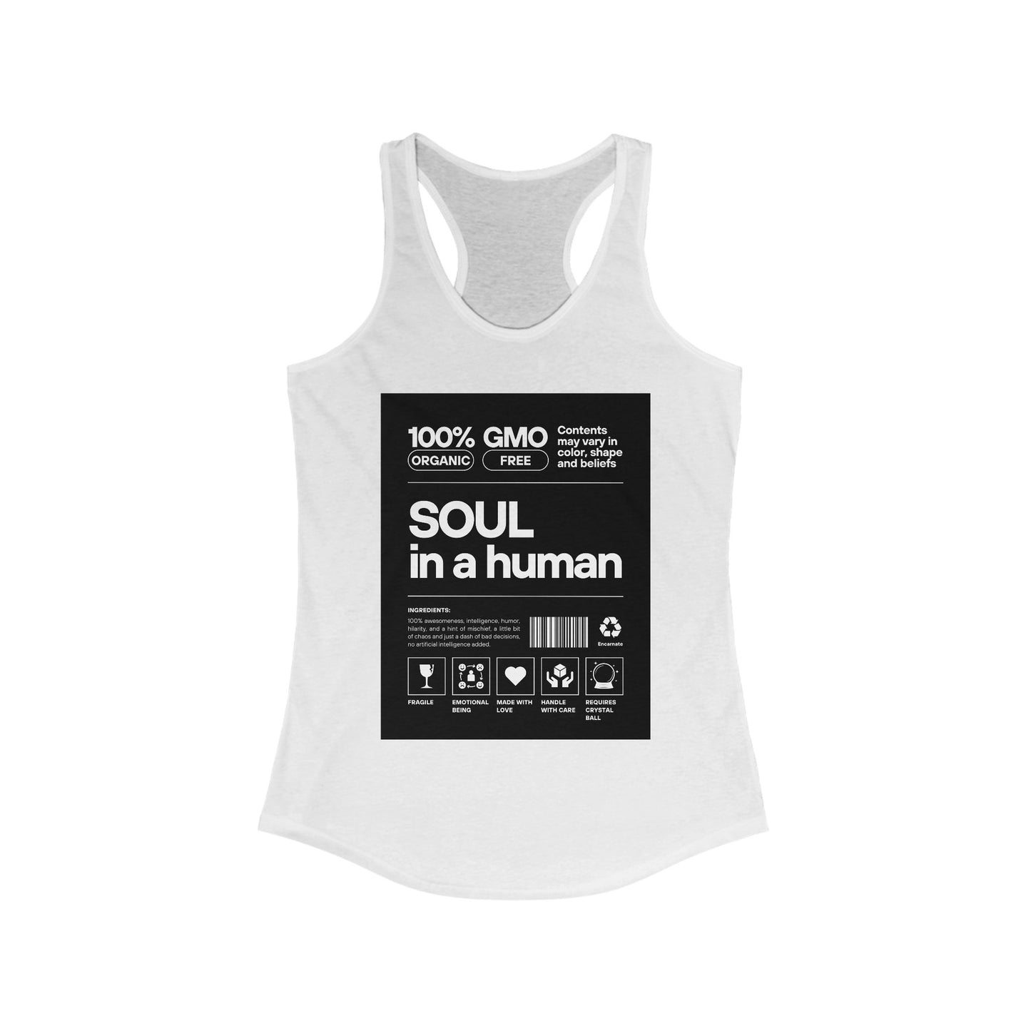"Soul in a Human" Women's Tank Top - Nourish Your Spirit, Move with Intention