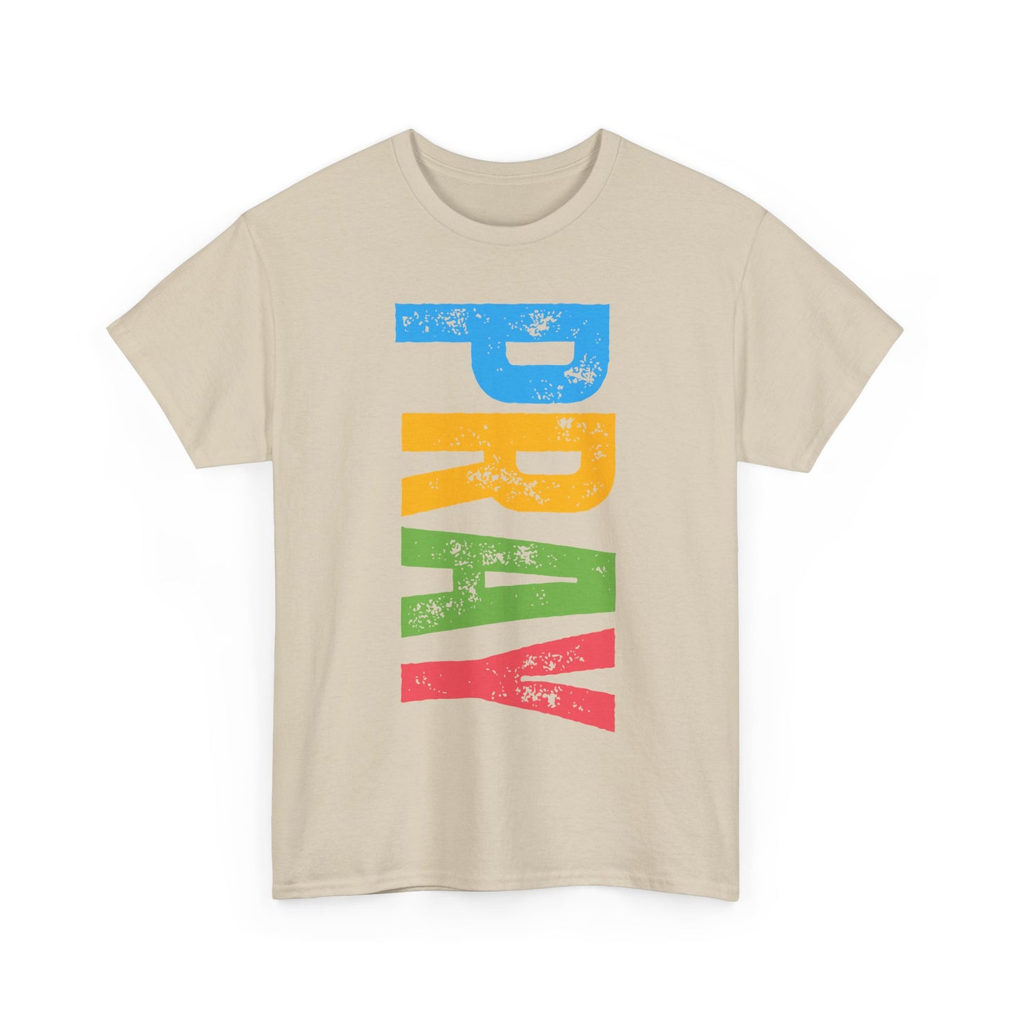 "PRAY" Heavy Cotton Tee - Inspirational T-Shirt for Spiritual Growth