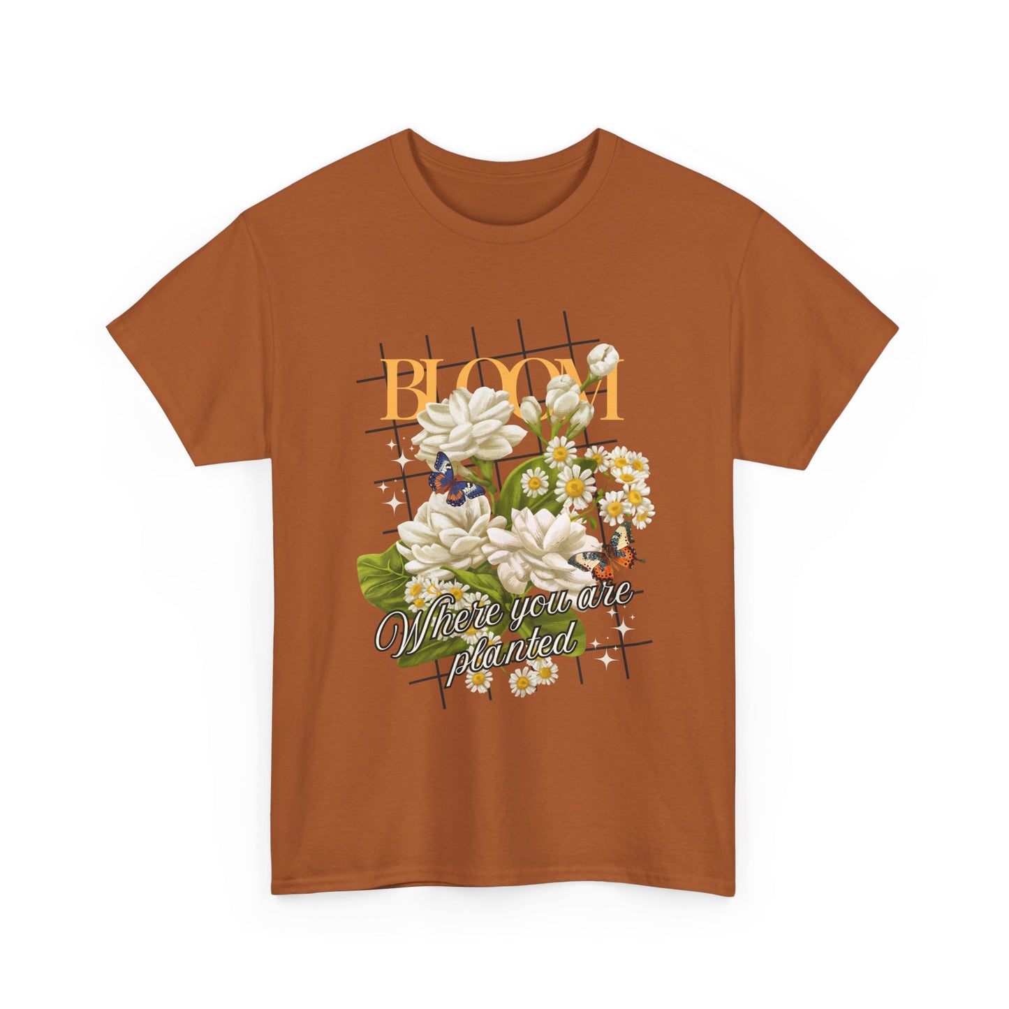 🌼Bloom Soulfully Heavy Cotton Tee - Rooted in Grace, Blossoming in Truth