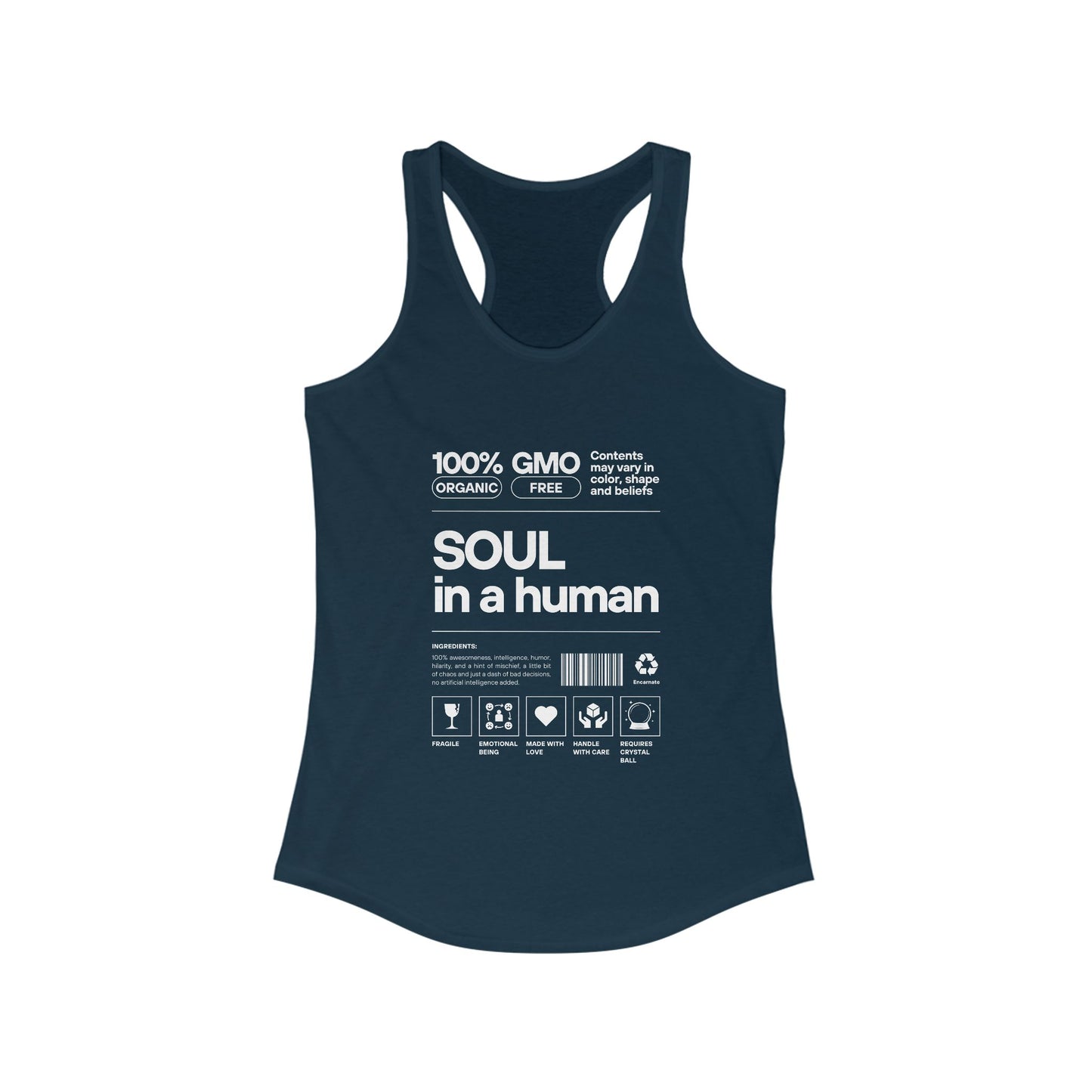 "Soul in a Human" Women's Tank Top - Nourish Your Spirit, Move with Intention