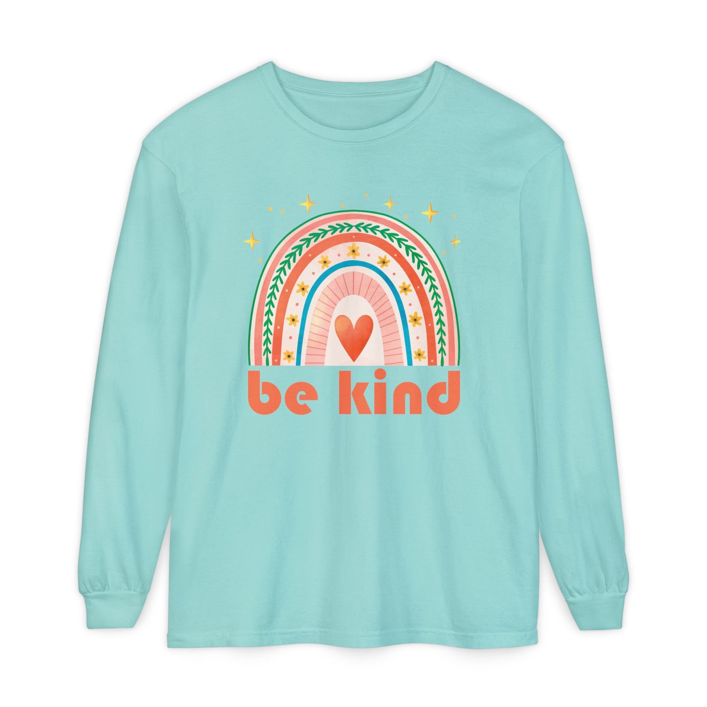 🌈Be Kind - Boho Rainbow Long Sleeve Tee