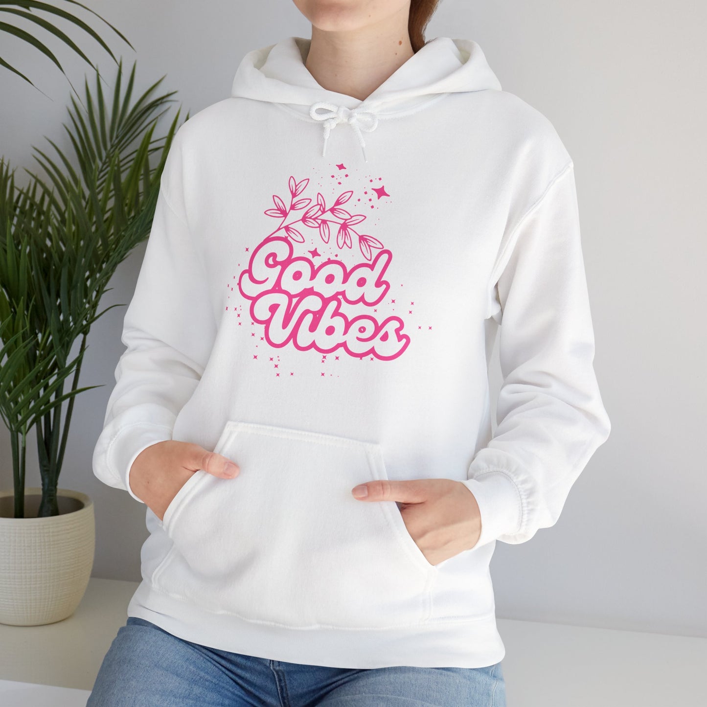 🌸Good Vibe Hoodie – Bloom in Positivity & Cosmic Light✨🌼