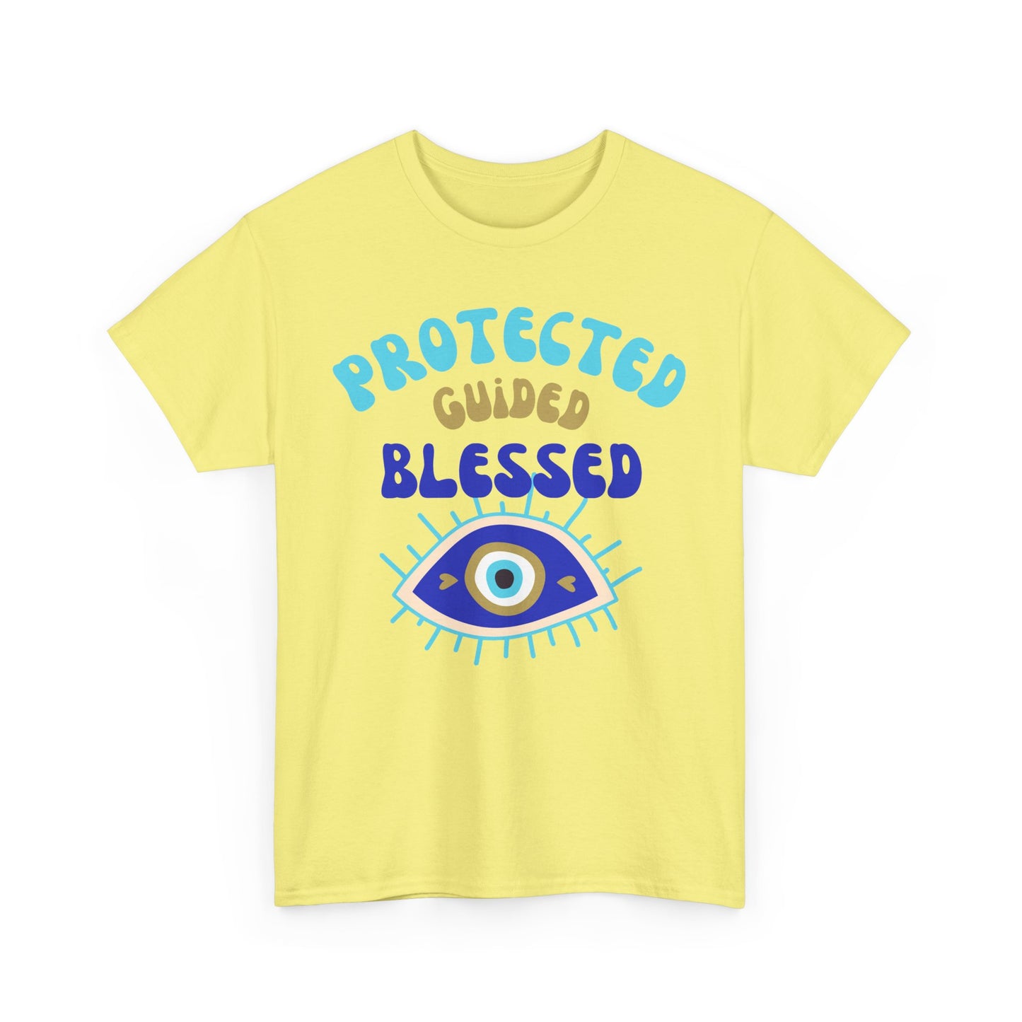 🧿Protected, Guided, Blessed Heavy Cotton Tee - A Statement of Spiritual Empowerment