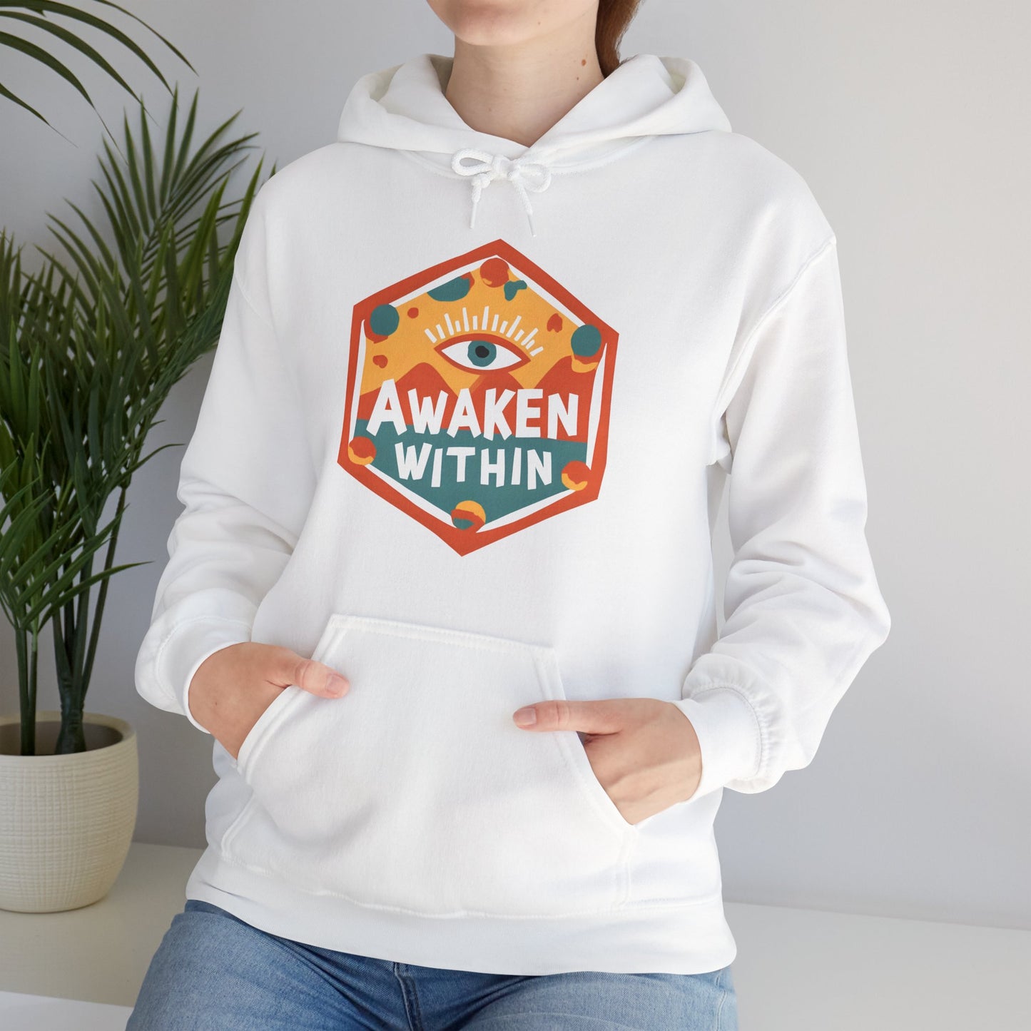 👁️Awaken Within Hoodie – Third Eye Geometric Design | Spiritual Awakening Vibes🌀✨