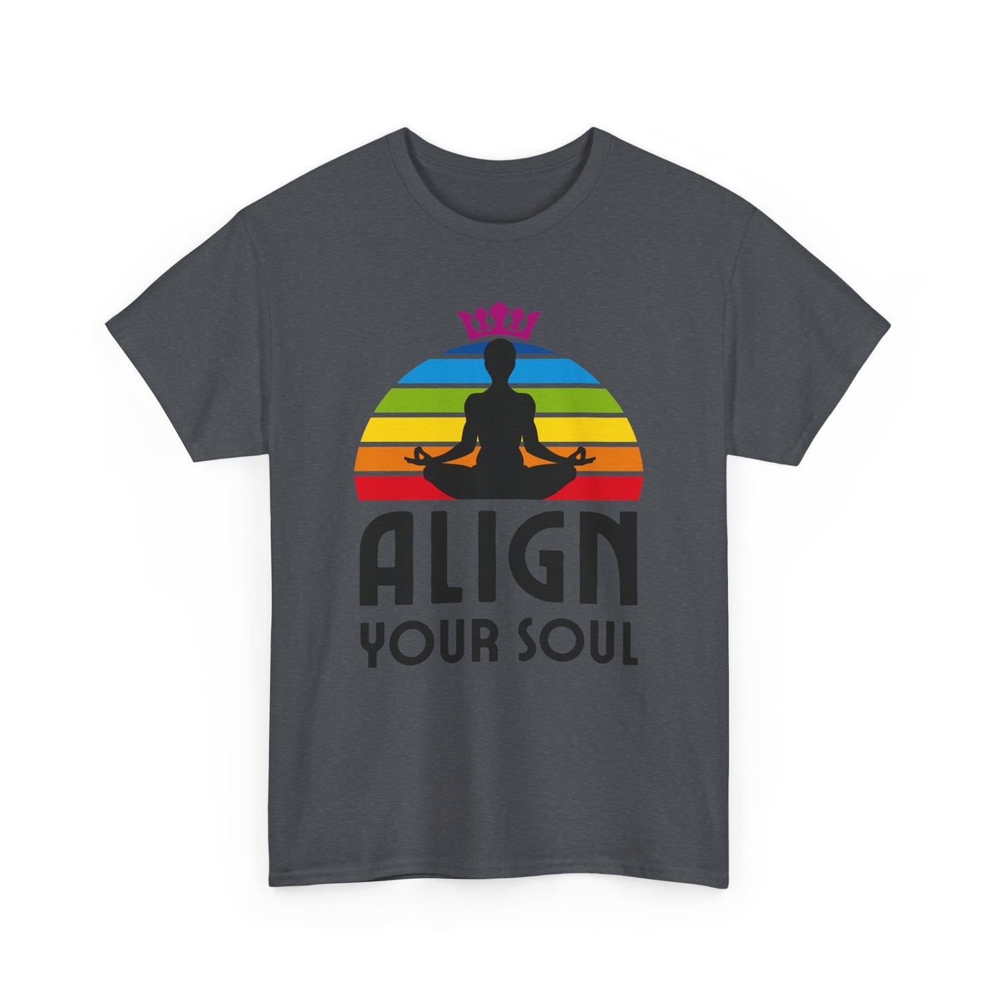 "Align Your Soul" Chakra Heavy Cotton Tee - Radiate from Root to Crown
