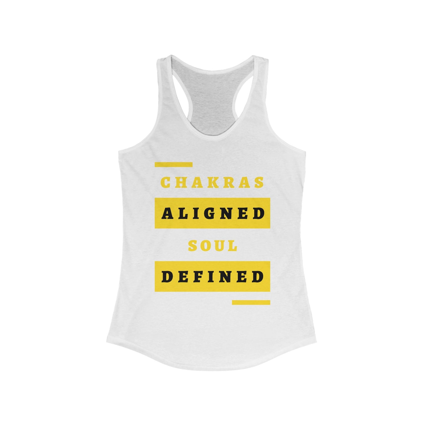 “Chakras Aligned Soul Defined” Affirmation Racerback Tank - Empowered & Stylish Activewear for Women