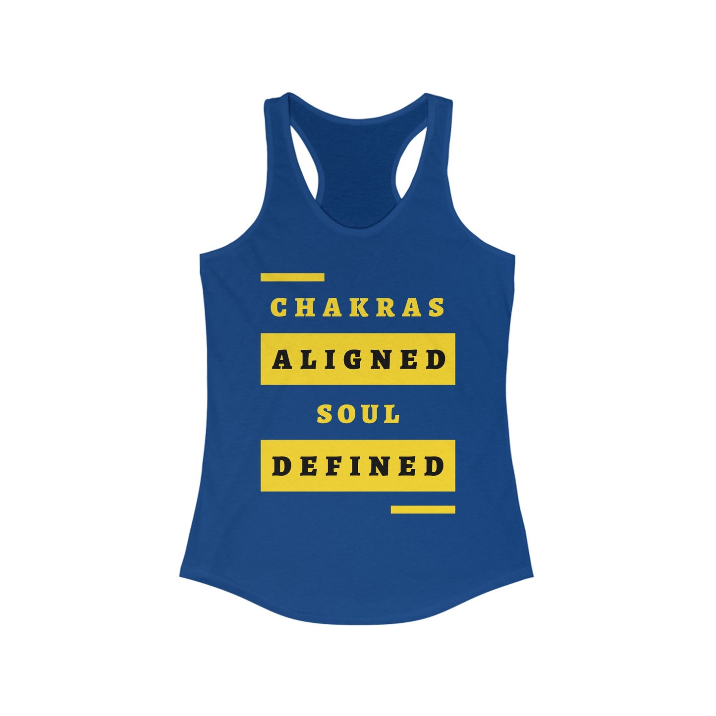 “Chakras Aligned Soul Defined” Affirmation Racerback Tank - Empowered & Stylish Activewear for Women