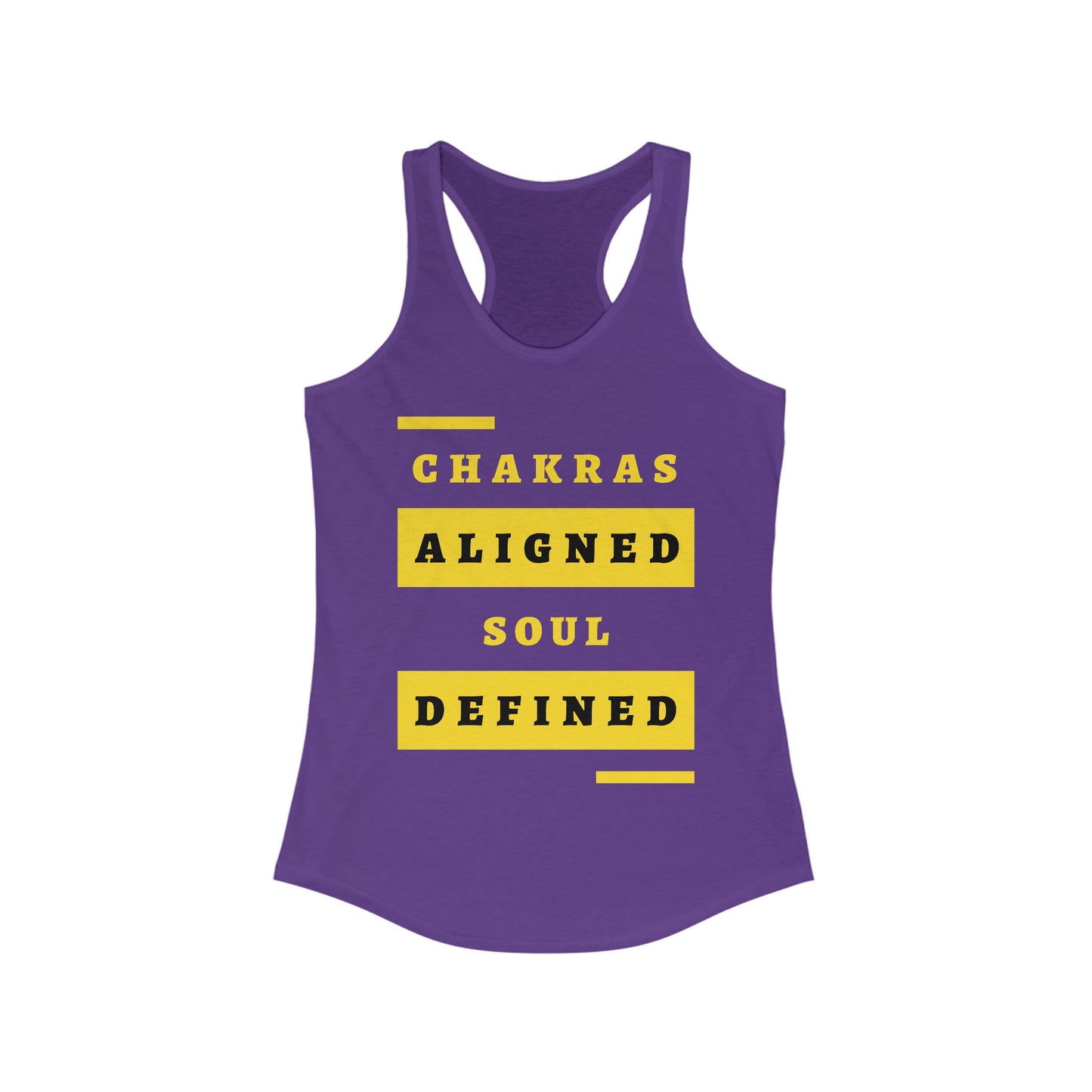 “Chakras Aligned Soul Defined” Affirmation Racerback Tank - Empowered & Stylish Activewear for Women