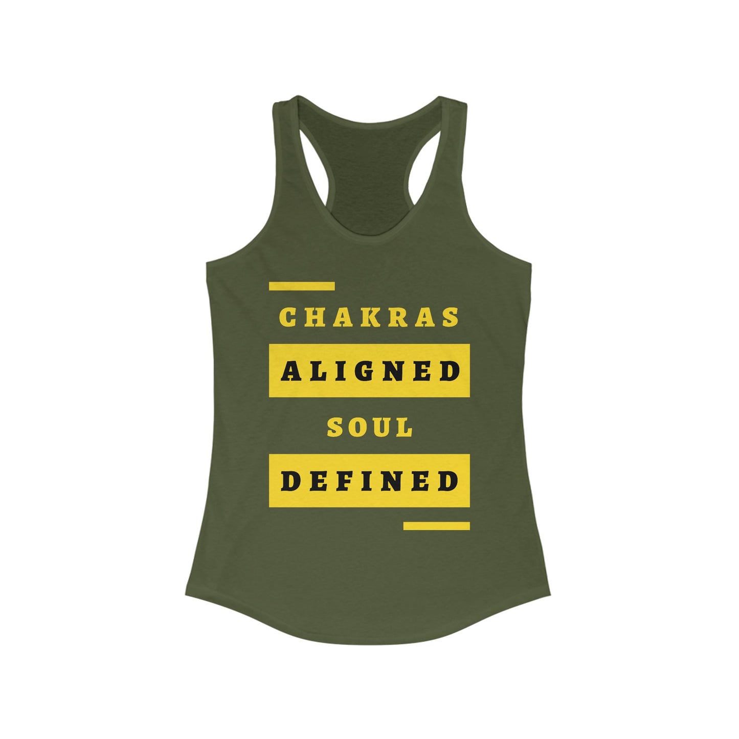“Chakras Aligned Soul Defined” Affirmation Racerback Tank - Empowered & Stylish Activewear for Women