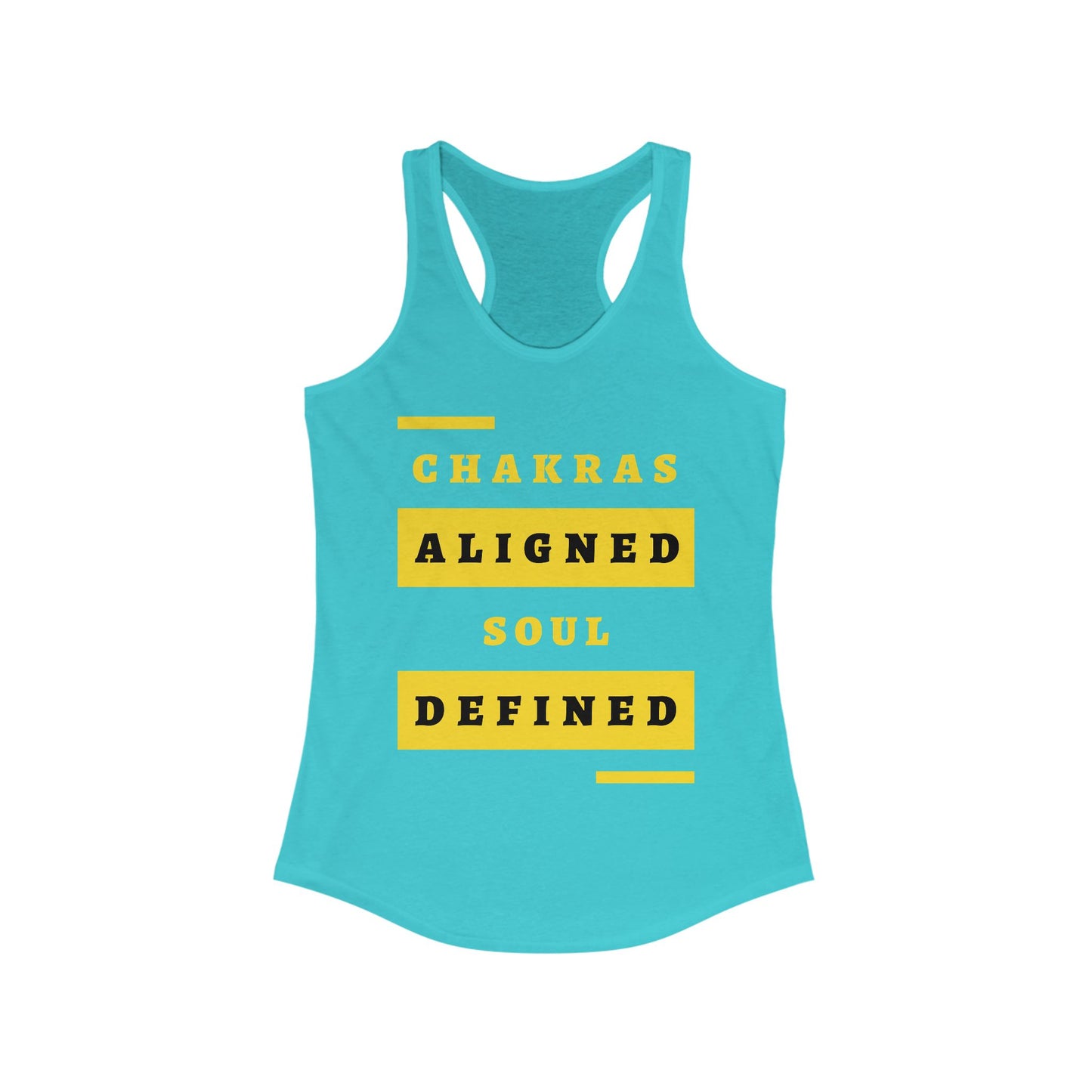 “Chakras Aligned Soul Defined” Affirmation Racerback Tank - Empowered & Stylish Activewear for Women