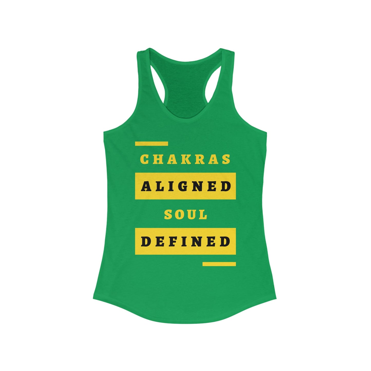 “Chakras Aligned Soul Defined” Affirmation Racerback Tank - Empowered & Stylish Activewear for Women