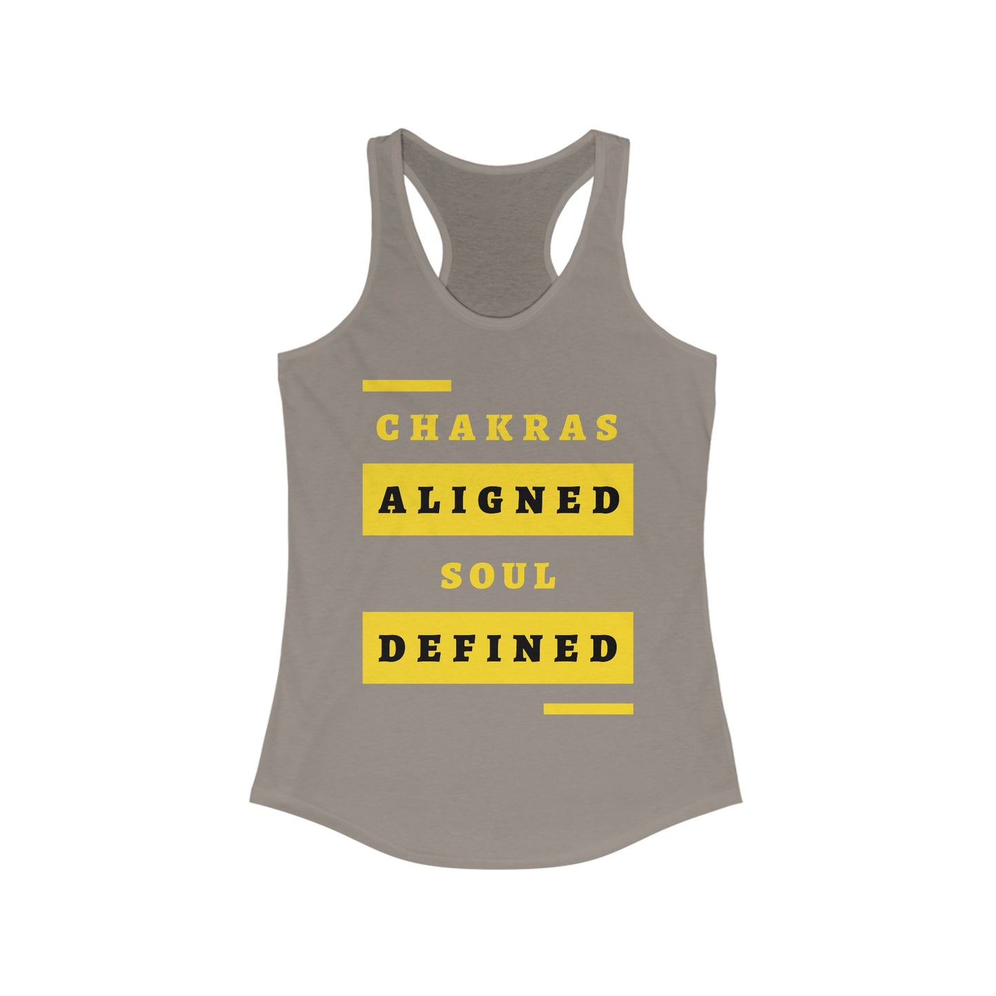 “Chakras Aligned Soul Defined” Affirmation Racerback Tank - Empowered & Stylish Activewear for Women
