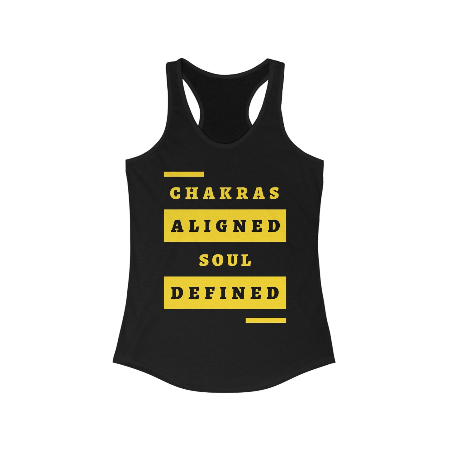 “Chakras Aligned Soul Defined” Affirmation Racerback Tank - Empowered & Stylish Activewear for Women