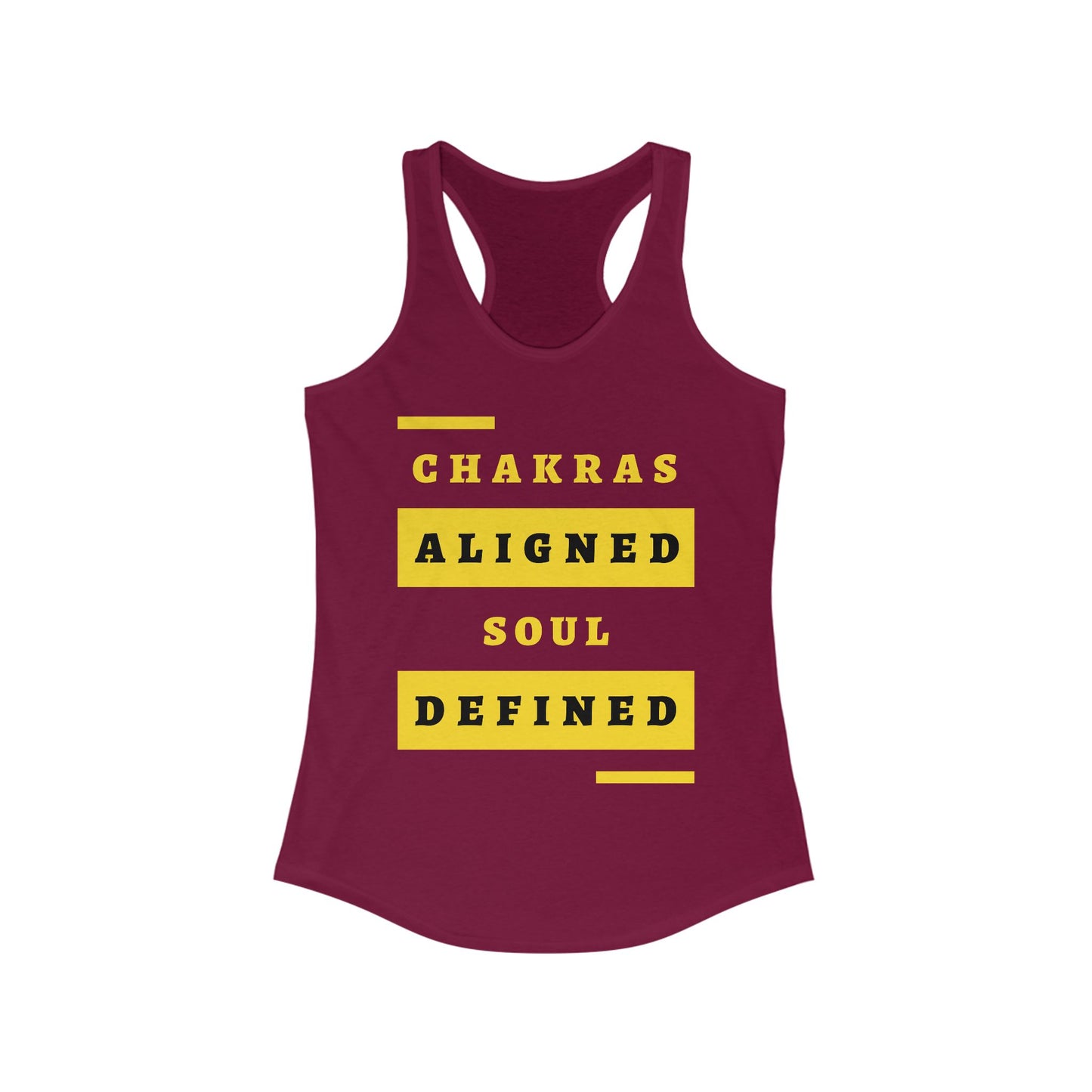 “Chakras Aligned Soul Defined” Affirmation Racerback Tank - Empowered & Stylish Activewear for Women