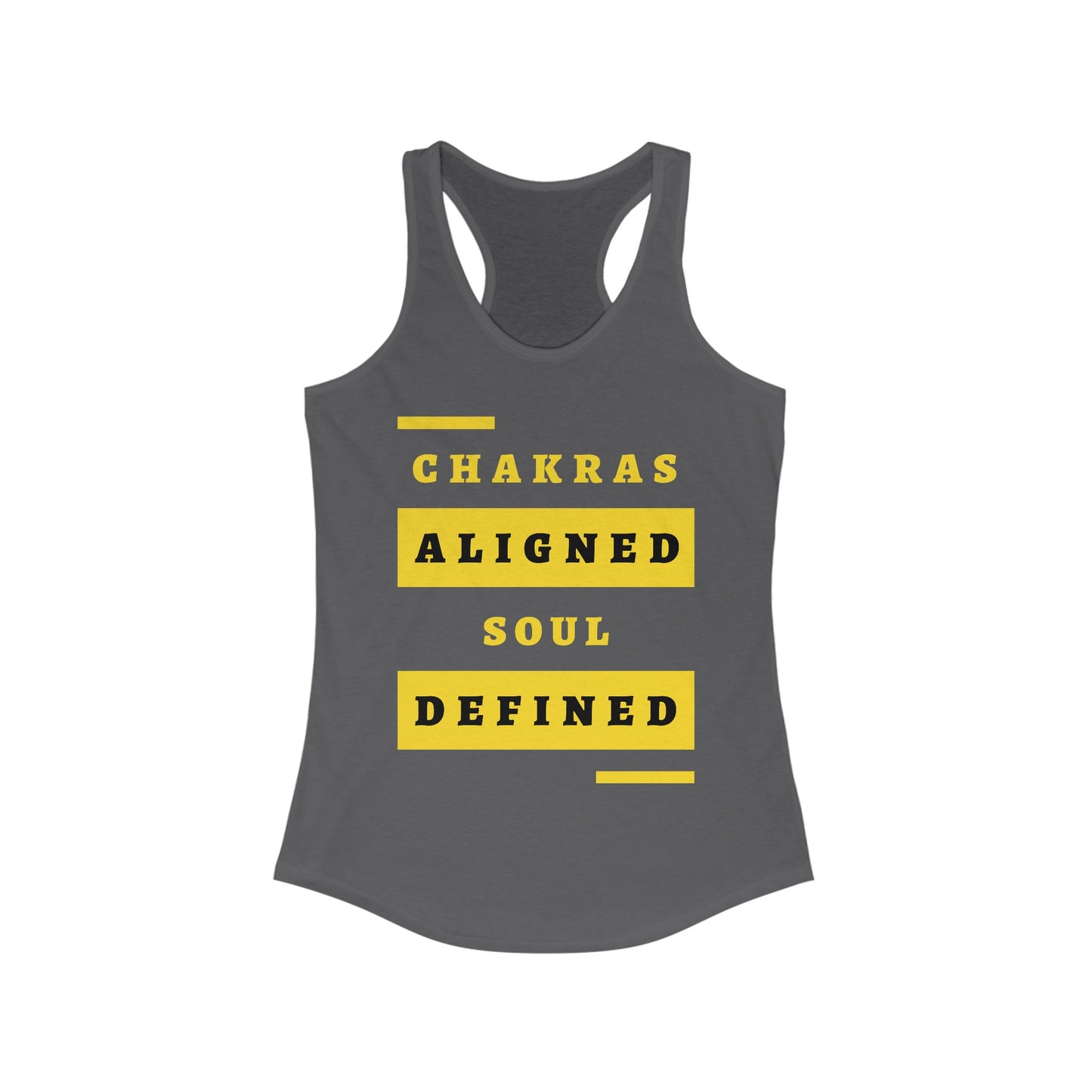 “Chakras Aligned Soul Defined” Affirmation Racerback Tank - Empowered & Stylish Activewear for Women