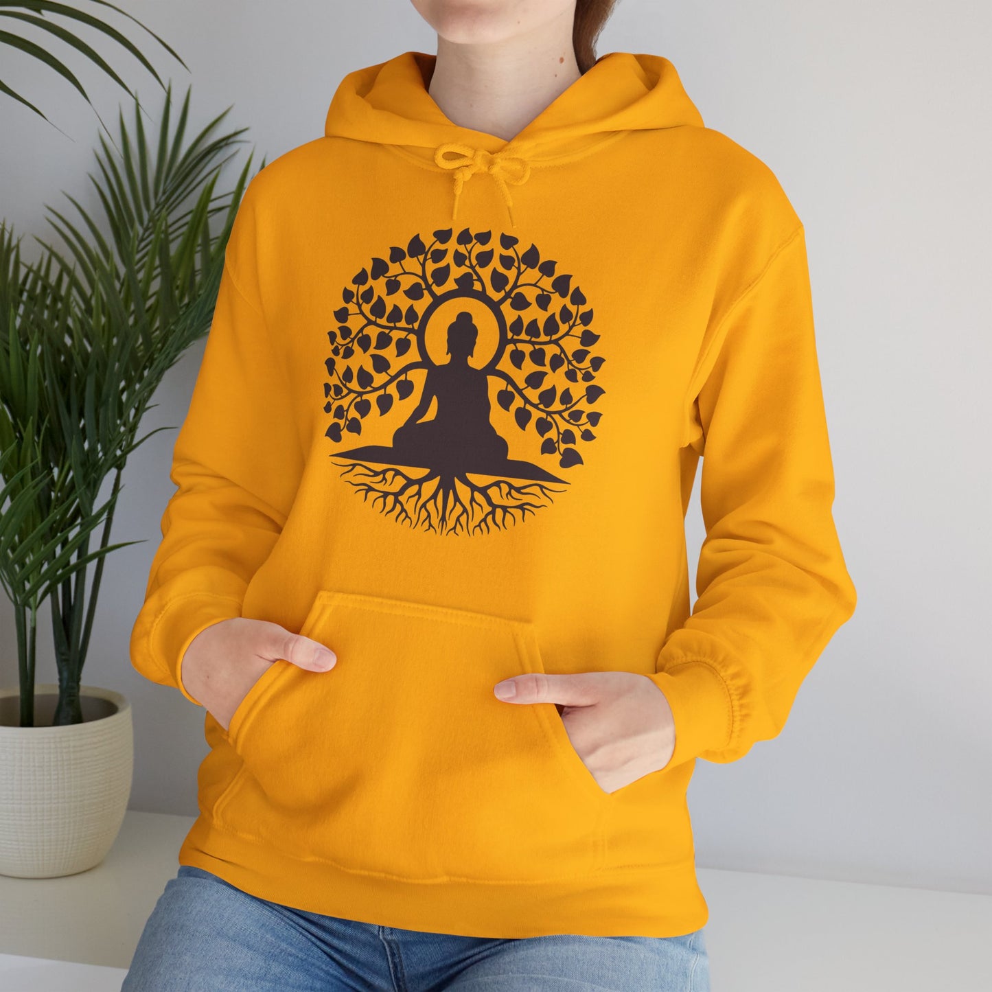 🌱Stillness Hoodie – Buddha Roots & Inner Peace🧘‍♂️🌳✨