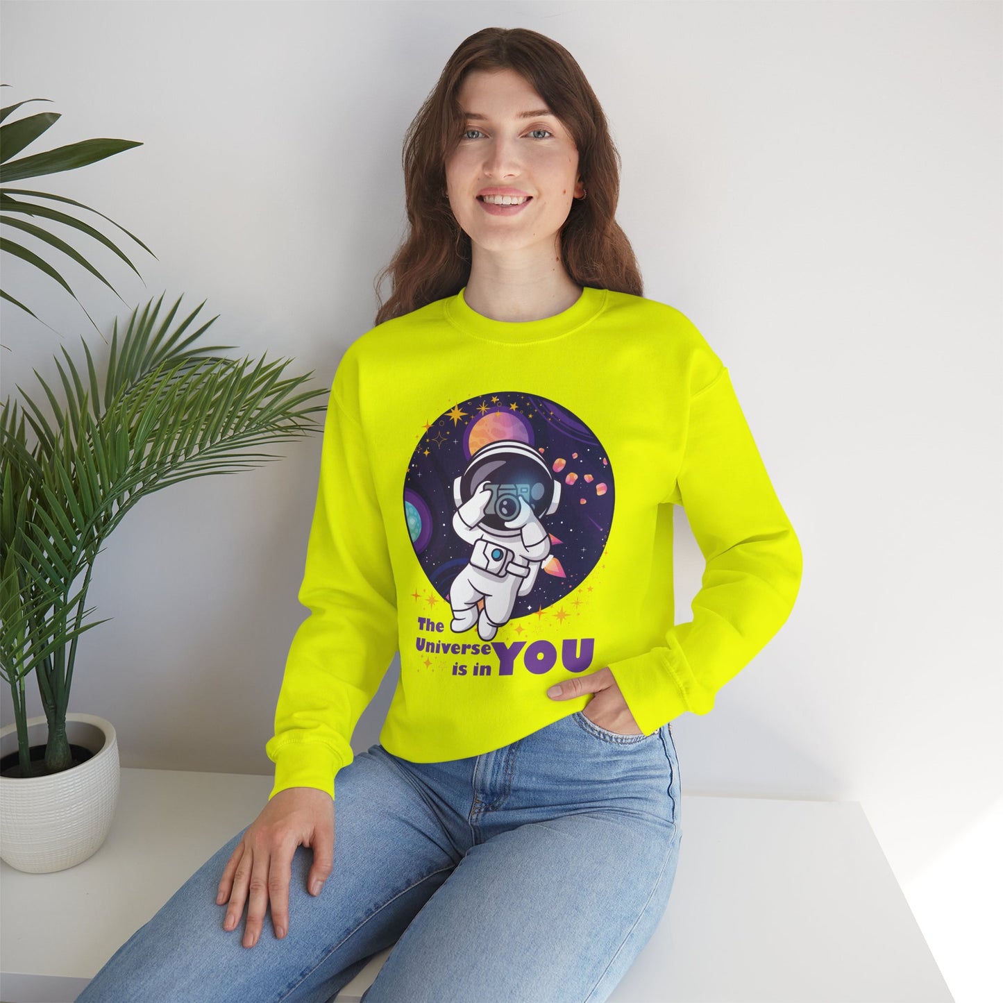 🌌"The Universe Is In YOU" Cosmic Camera📷 Crewneck Sweatshirt