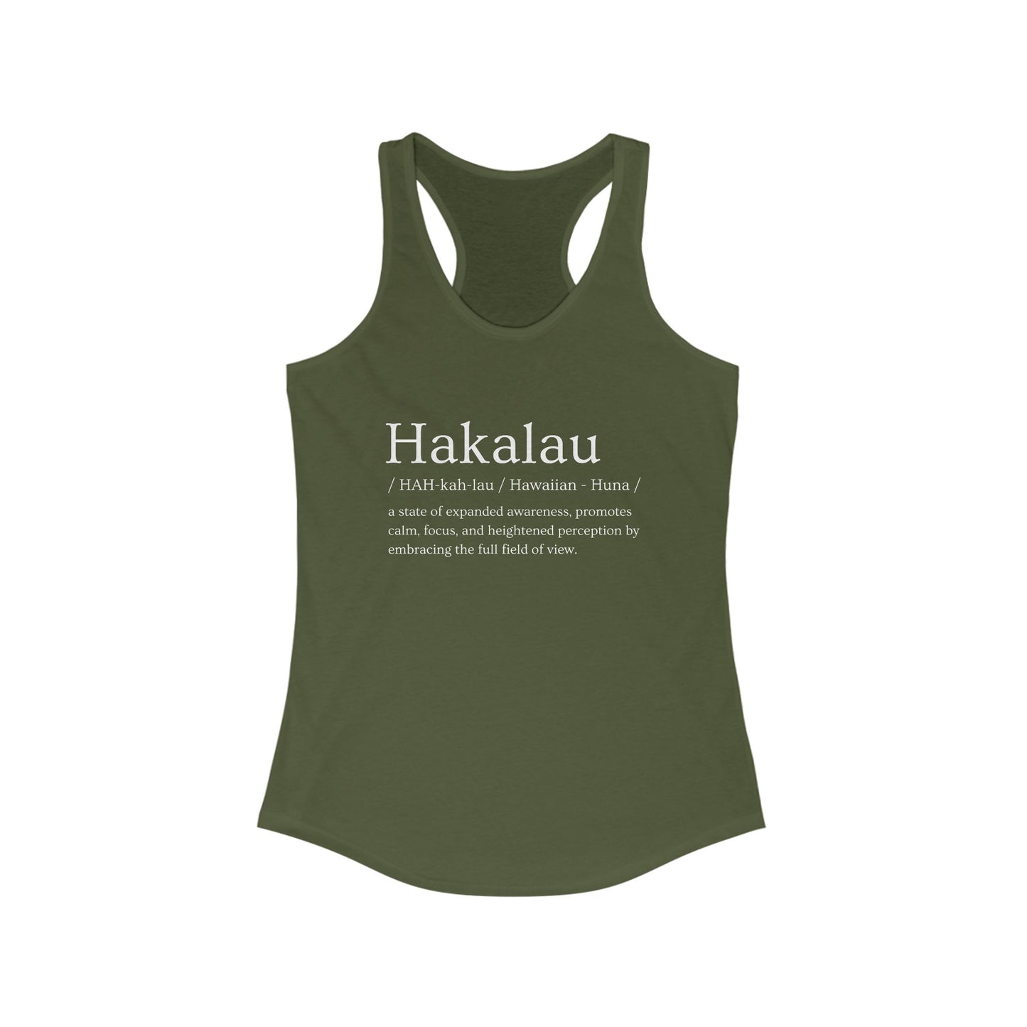 "Hakalau" Definition Racerback Tank – Mindful Focus Meets Island Vibes
