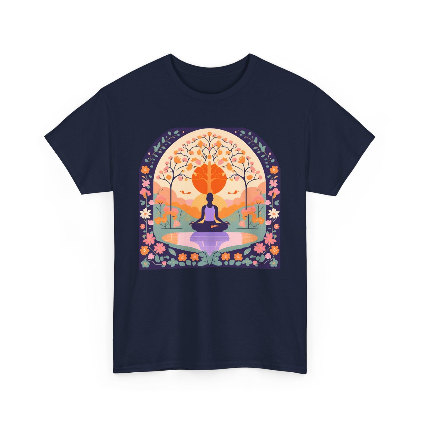 Zen Garden Meditations Heavy Cotton Tee - Nature’s Tranquility Awaits