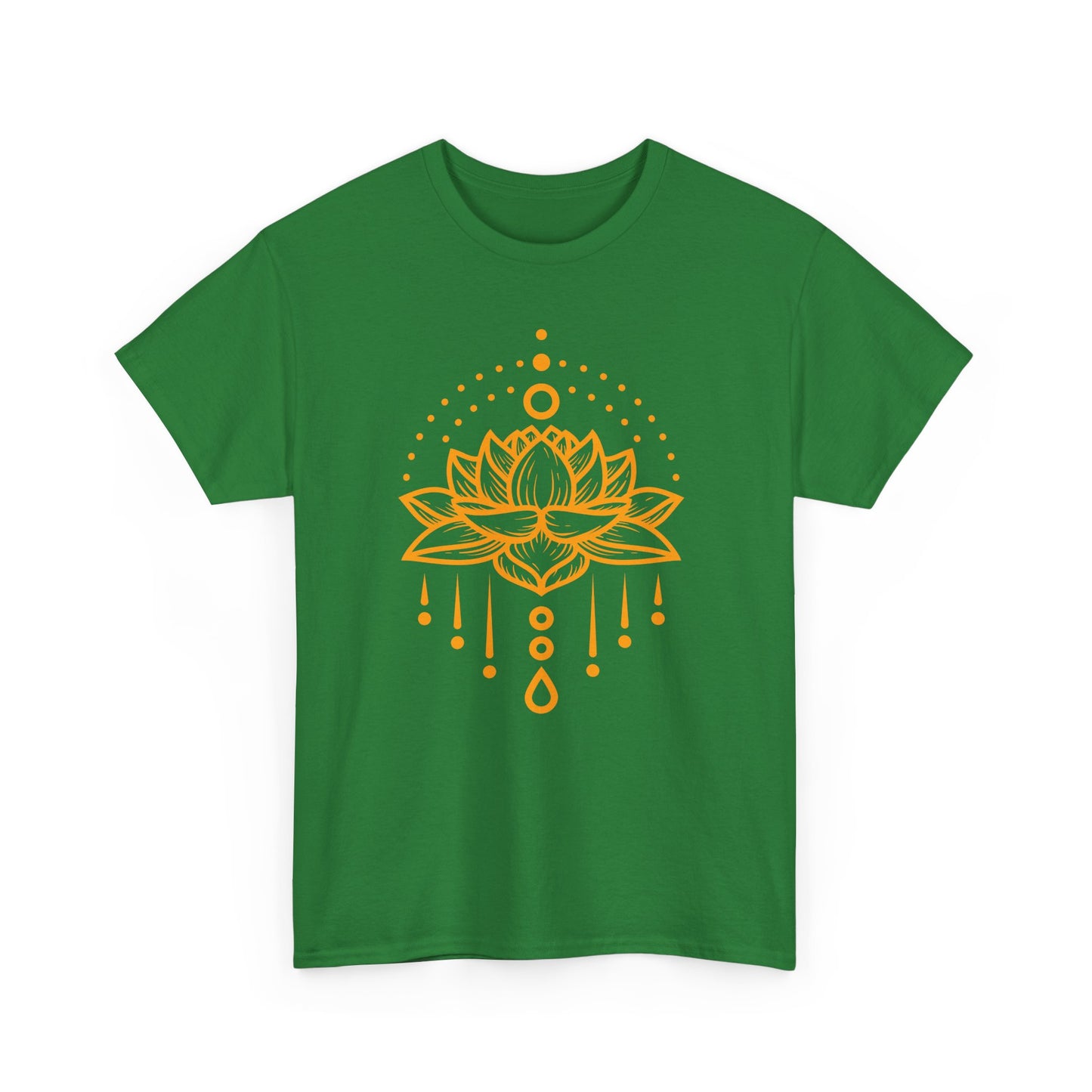 Golden Lotus Heavy Cotton Tee - Embrace Inner Brilliance