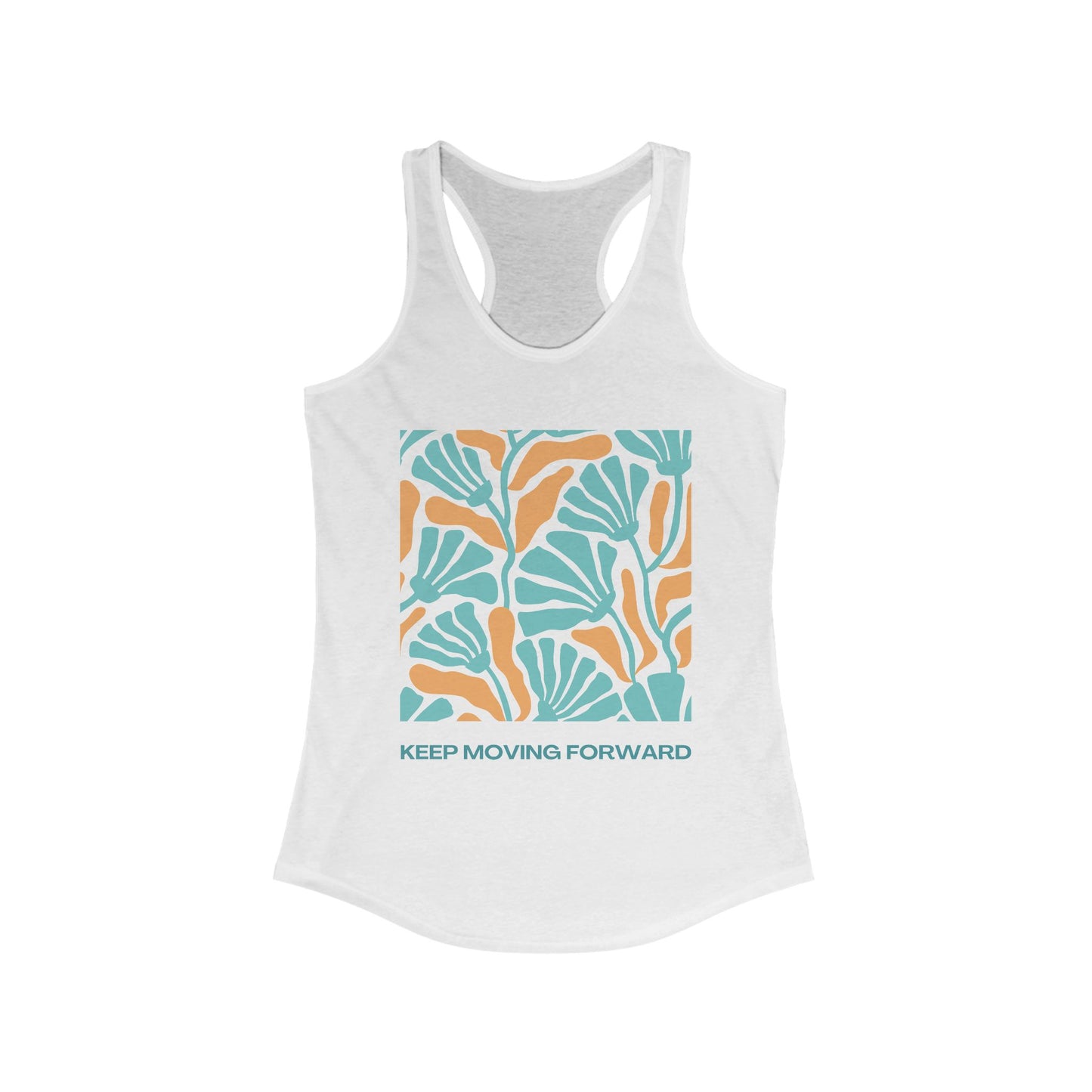 "Keep Moving Forward" - Floral Women’s Racerback Tank - Fuel Your Flow