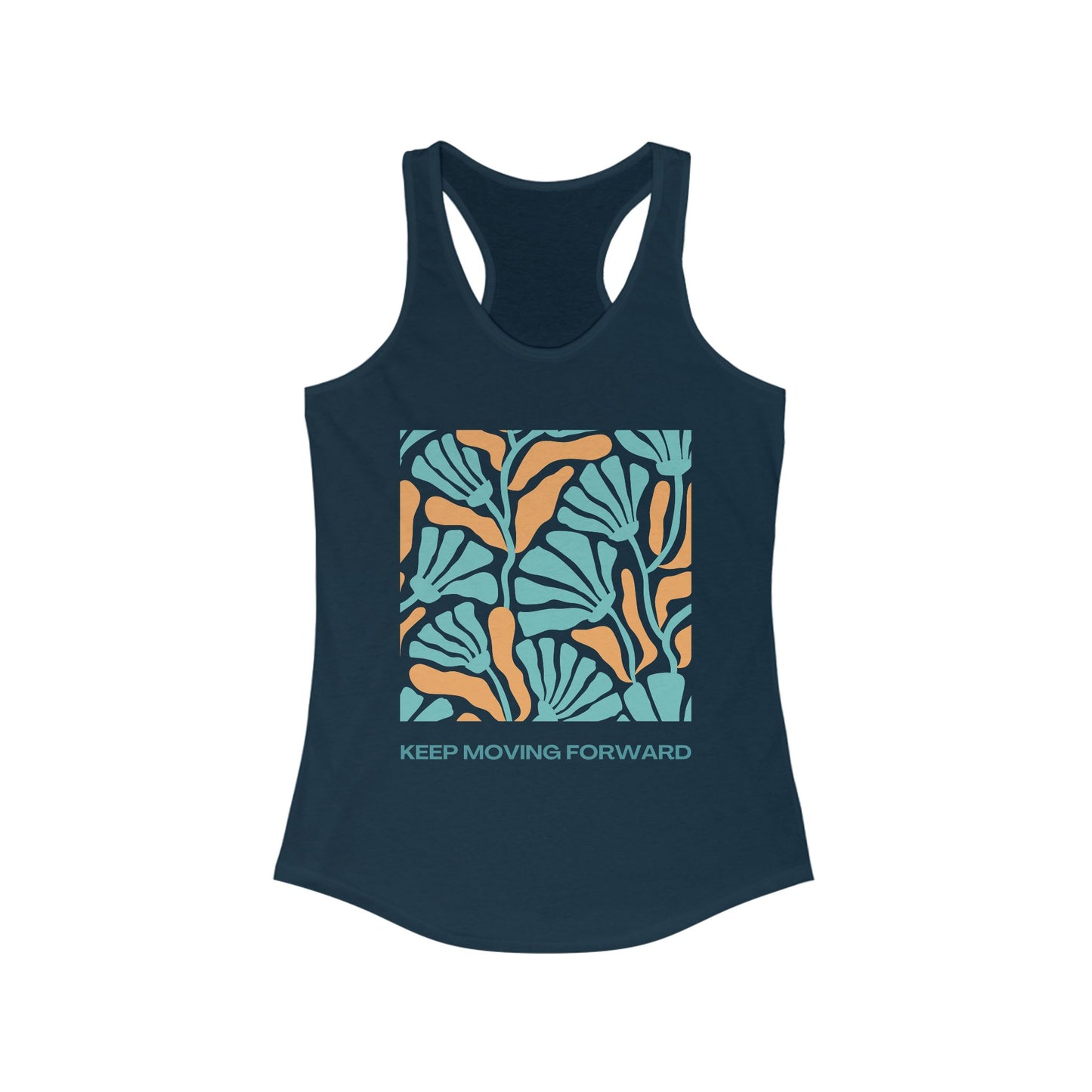 "Keep Moving Forward" - Floral Women’s Racerback Tank - Fuel Your Flow
