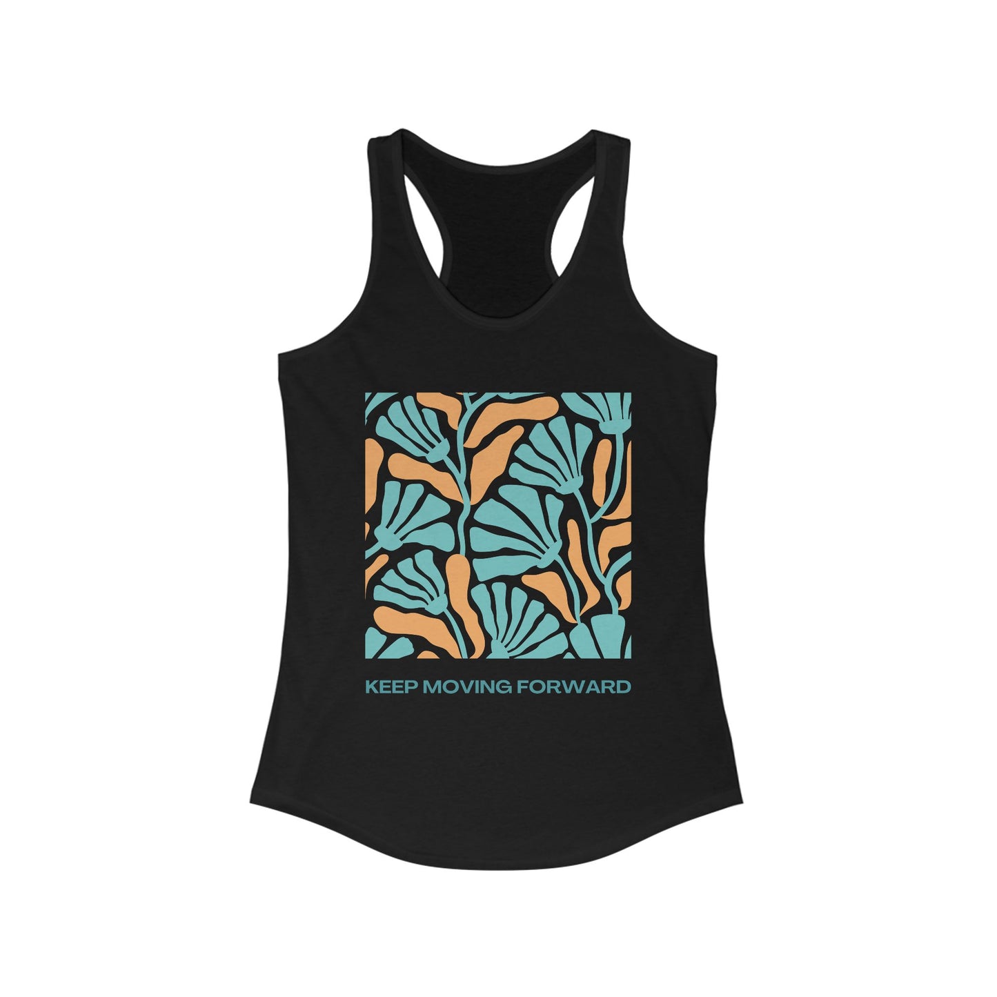 "Keep Moving Forward" - Floral Women’s Racerback Tank - Fuel Your Flow
