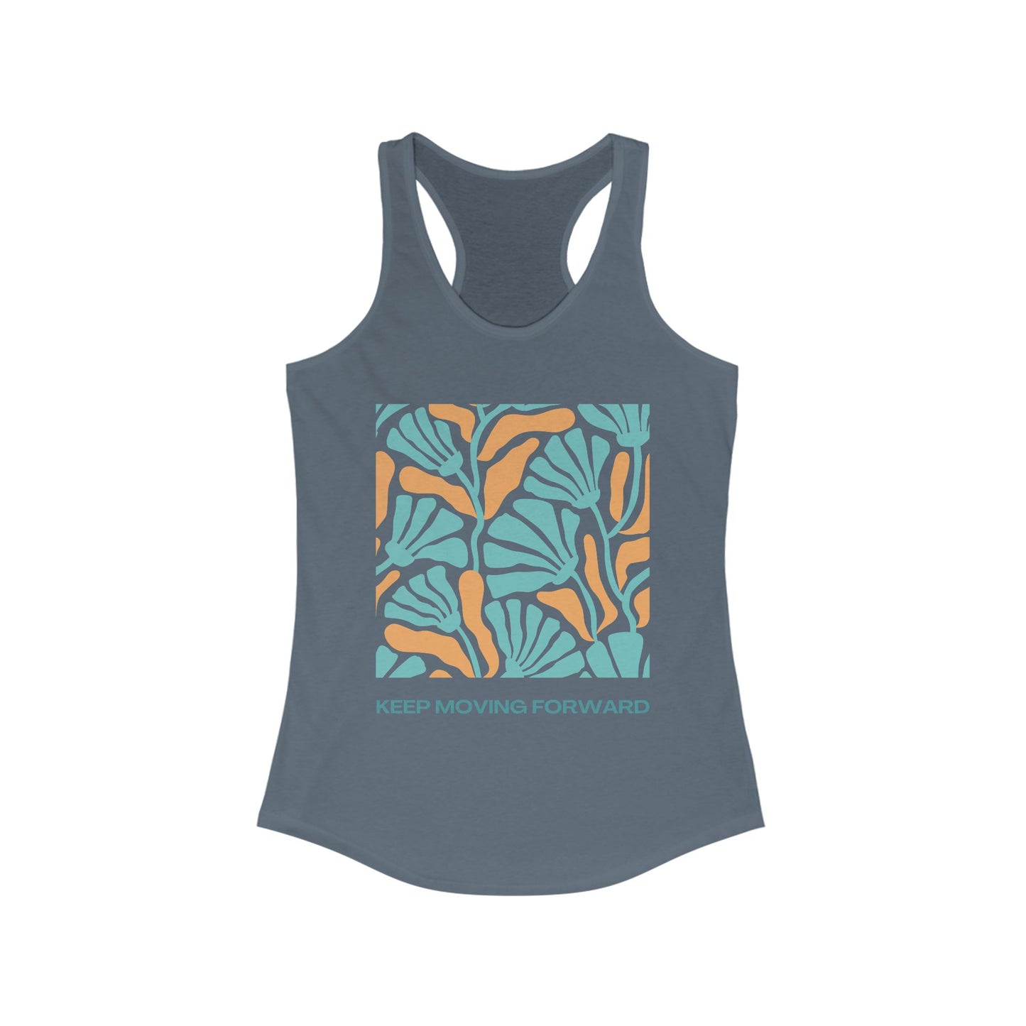 "Keep Moving Forward" - Floral Women’s Racerback Tank - Fuel Your Flow