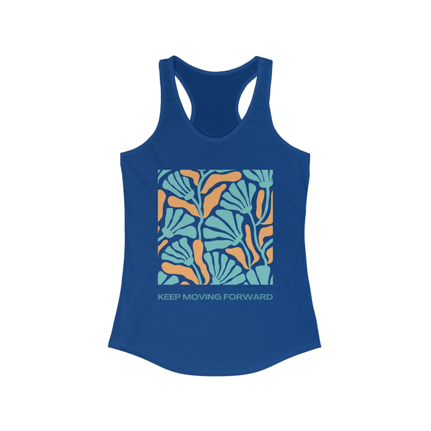 "Keep Moving Forward" - Floral Women’s Racerback Tank - Fuel Your Flow