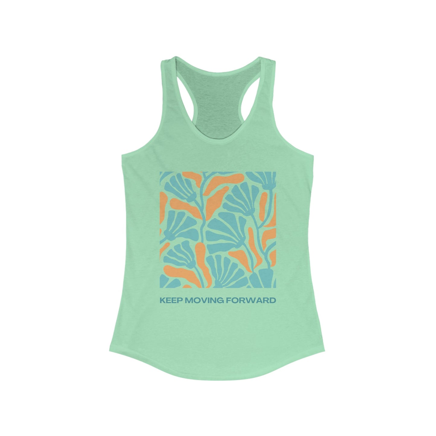 "Keep Moving Forward" - Floral Women’s Racerback Tank - Fuel Your Flow