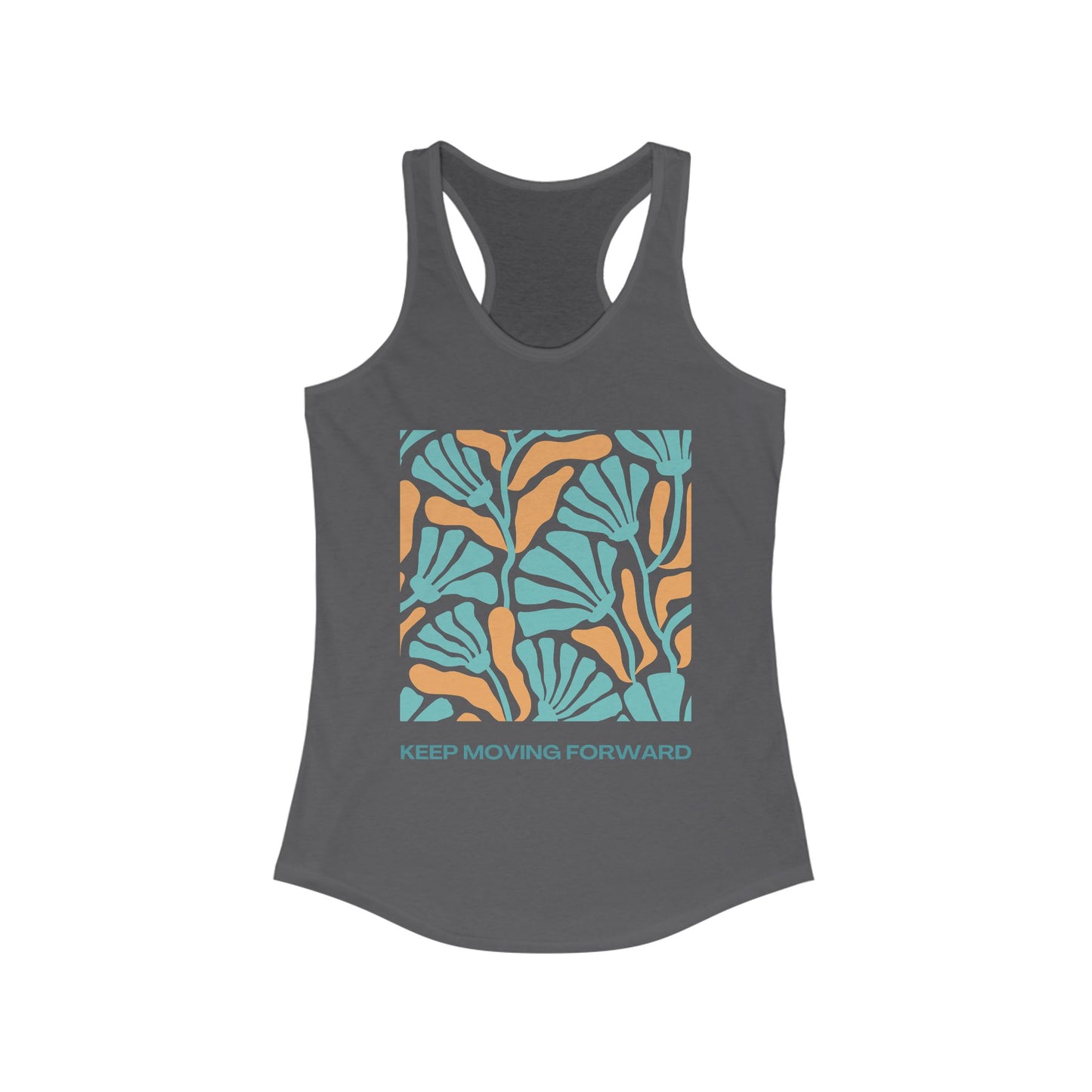 "Keep Moving Forward" - Floral Women’s Racerback Tank - Fuel Your Flow