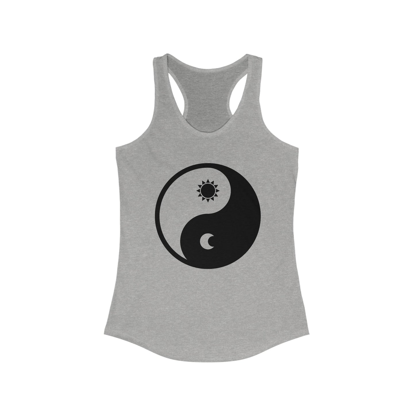 Balance in Motion Racerback Tank – Yin & Yang Sun & Moon Design