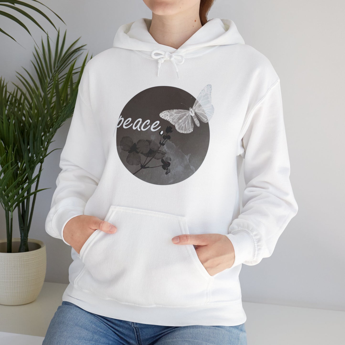 Peace Under the Moon Hoodie 🌙🦋🌸