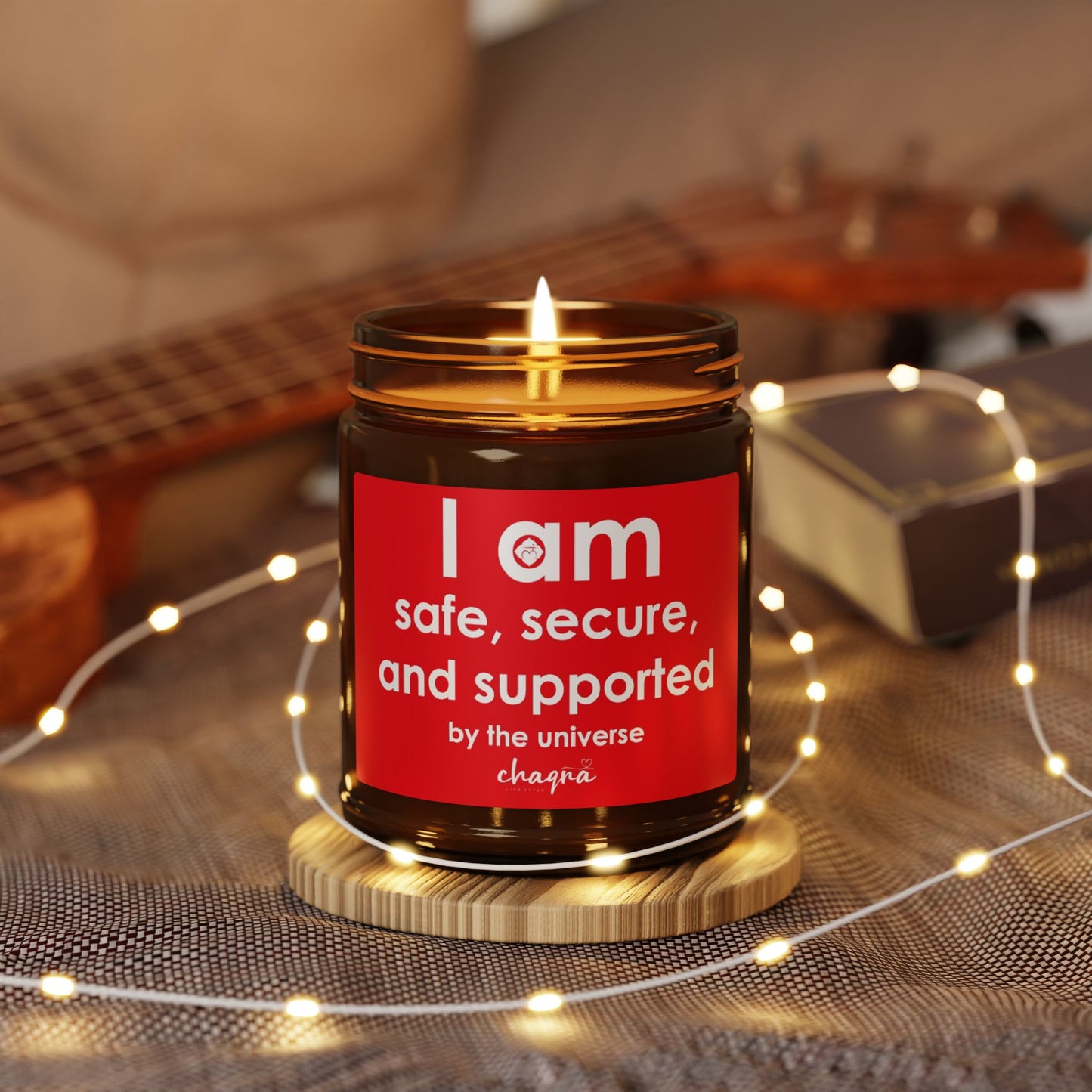 ROOT CHAQRA Affirmation Candle 9oz.- "I Am Safe, Secure, and Supported" - Scented Soy Candle