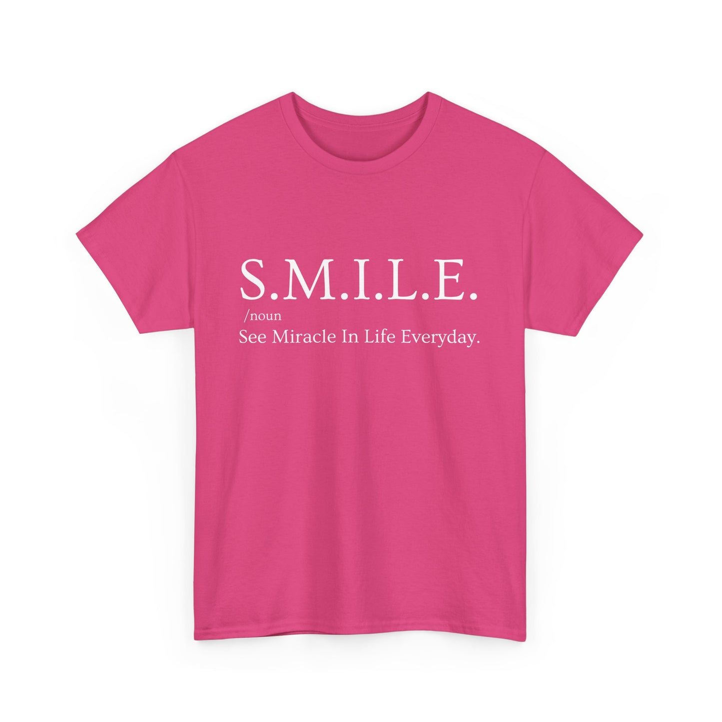🌼 S.M.I.L.E. Acronym Heavy Cotton Tee - A Daily Dose of Positivity