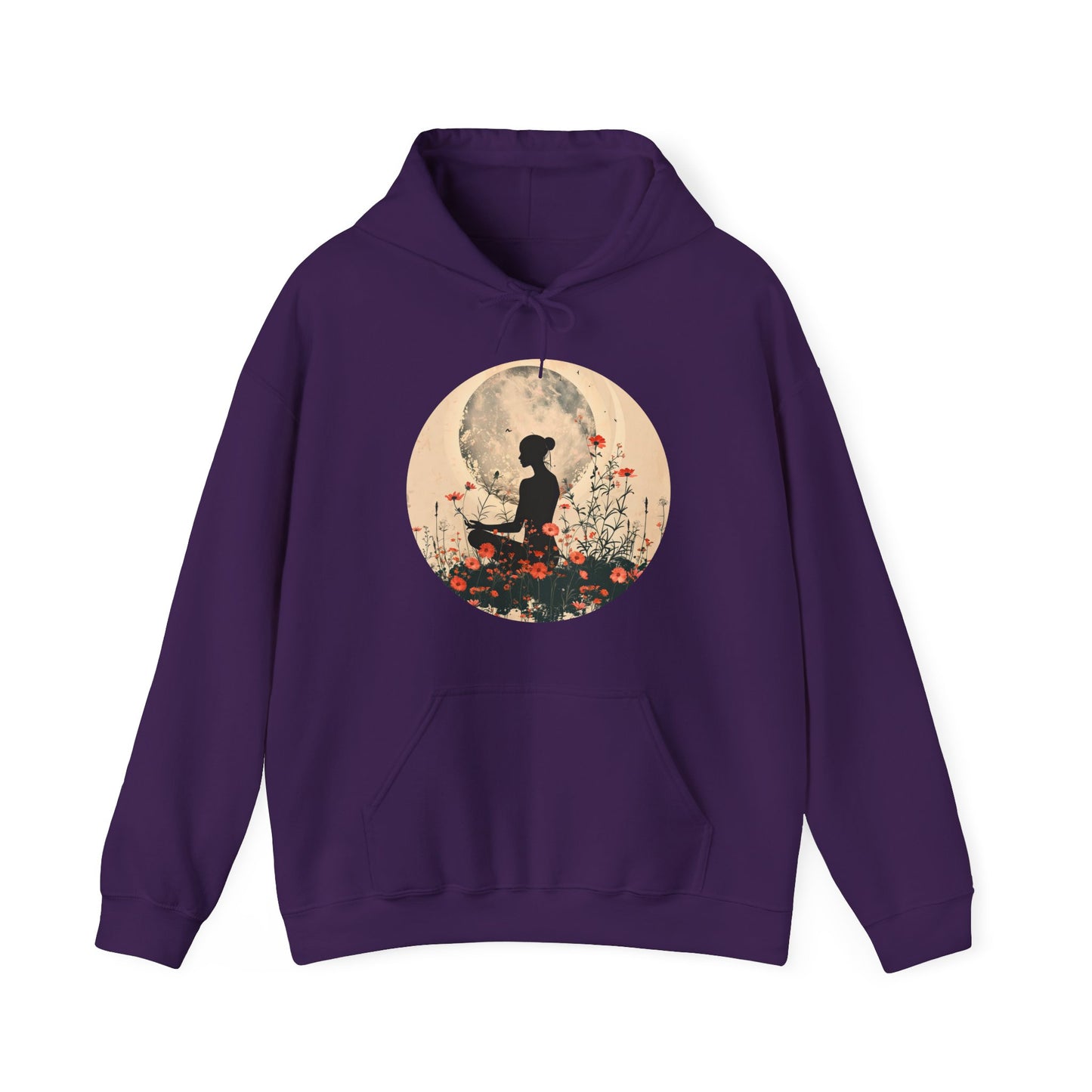 🌕Moonlit Meditation Hoodie – Divine Feminine Stillness & Strength✨🌹🧘🏾‍♀️