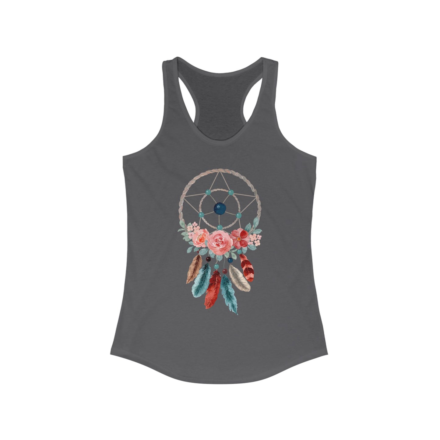 Dreamcatcher Floral Racerback Tank - BOHO Style Women's Top for Free Spirits