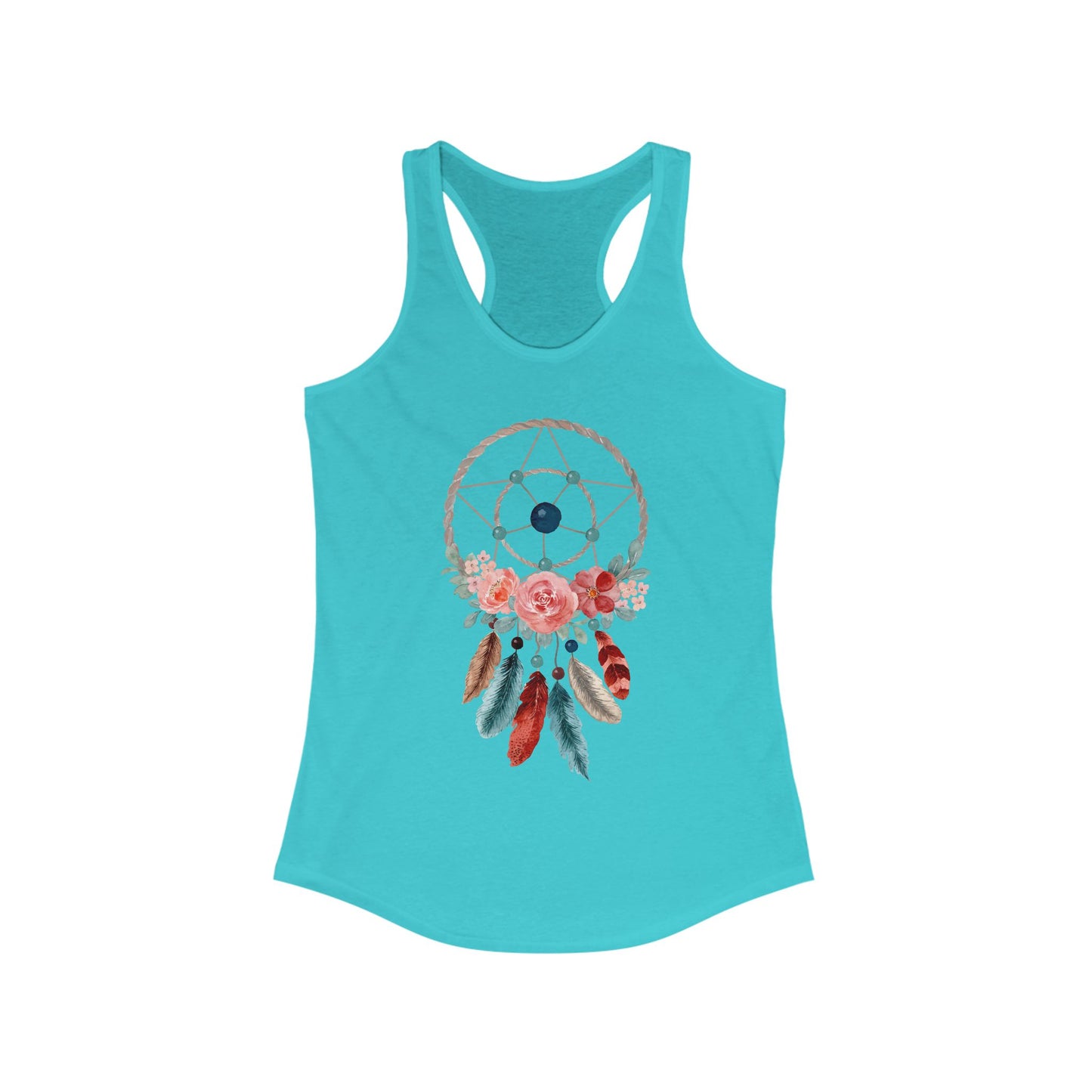 Dreamcatcher Floral Racerback Tank - BOHO Style Women's Top for Free Spirits