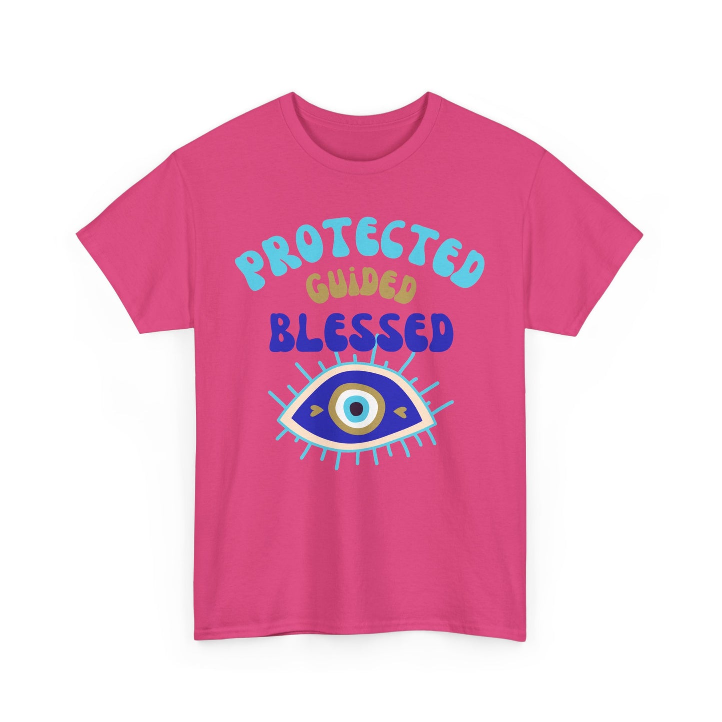 🧿Protected, Guided, Blessed Heavy Cotton Tee - A Statement of Spiritual Empowerment