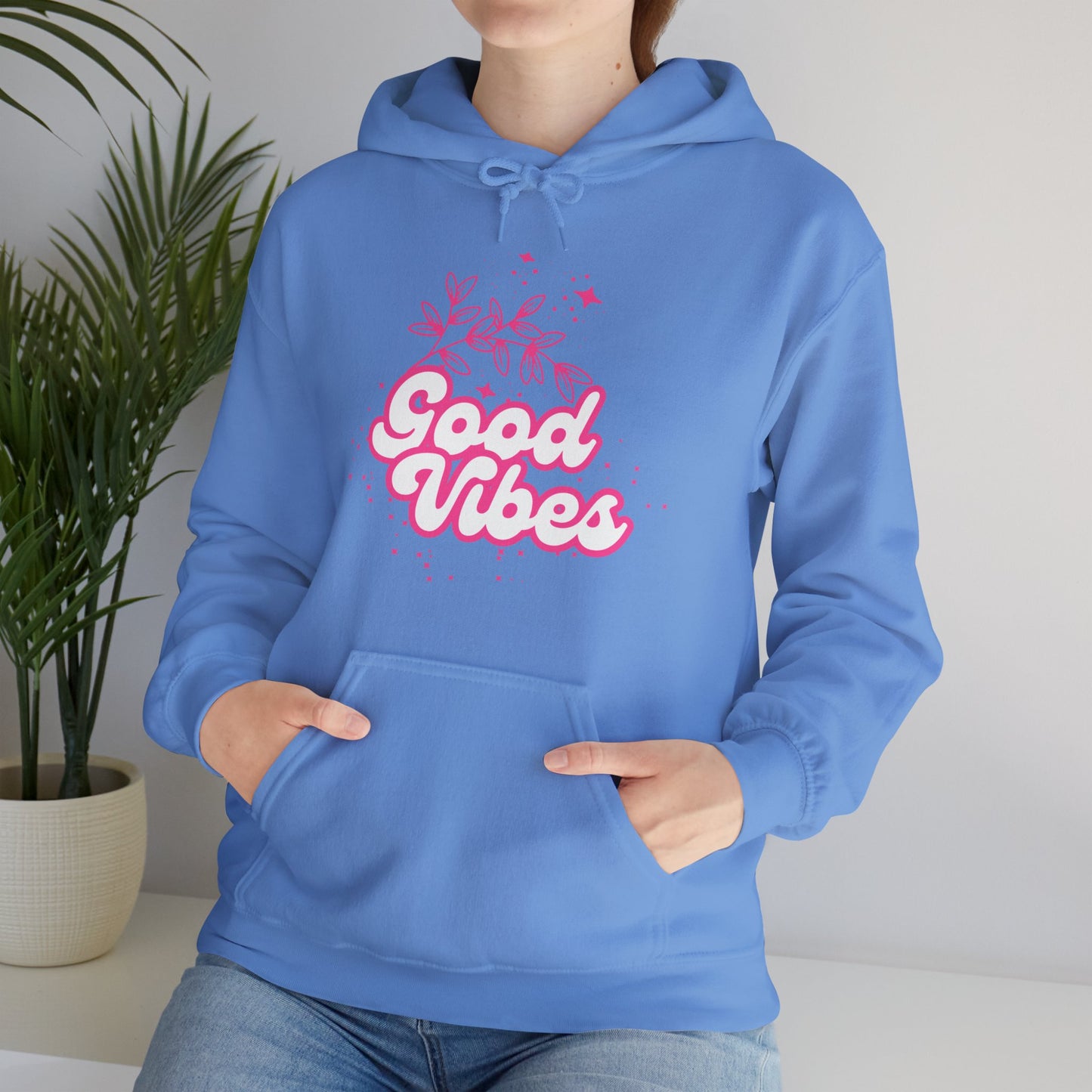 🌸Good Vibe Hoodie – Bloom in Positivity & Cosmic Light✨🌼