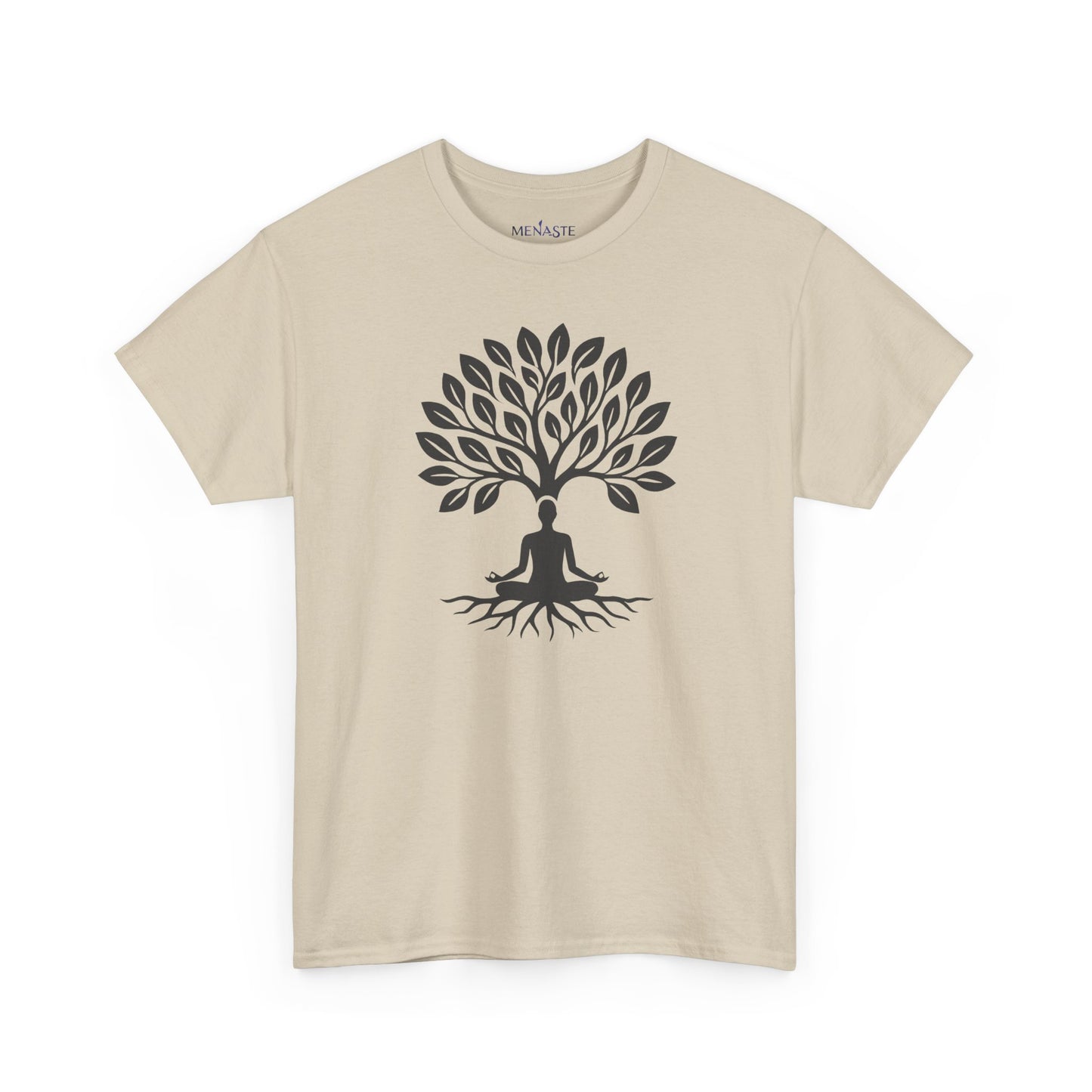 🌲🖤 ROOTED IN STILLNESS — Menaste™ Meditation Tee