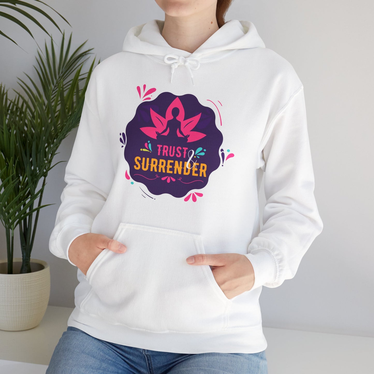 Lotus Flow “Trust & Surrender” Hoodie – Meditative Comfort with Sacred Intention 🌸🧘‍♀️✨