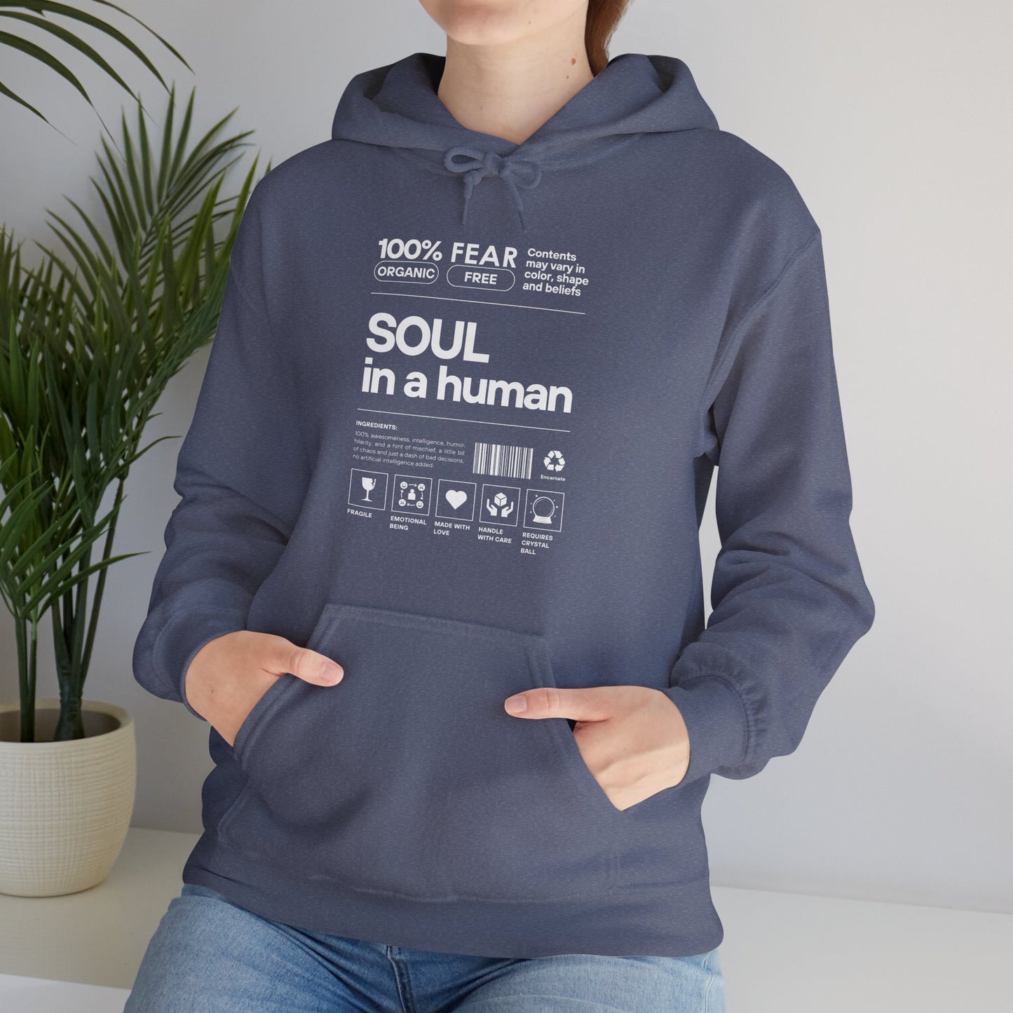 🌿Soul in a Human – Nutrition Facts Hoodie💫✨