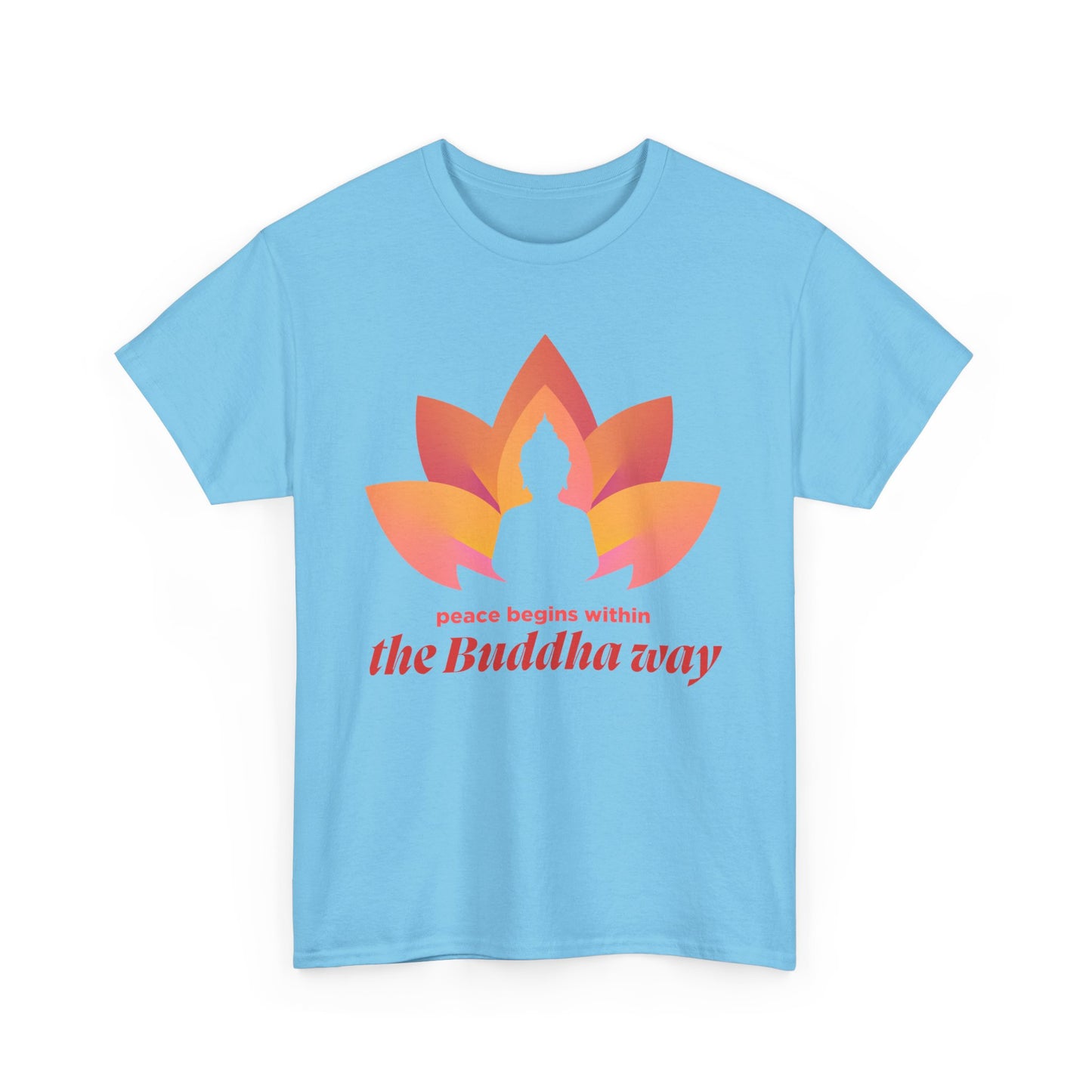 Buddha Peace Within Heavy Cotton Tee - Embrace the Path of Serenity