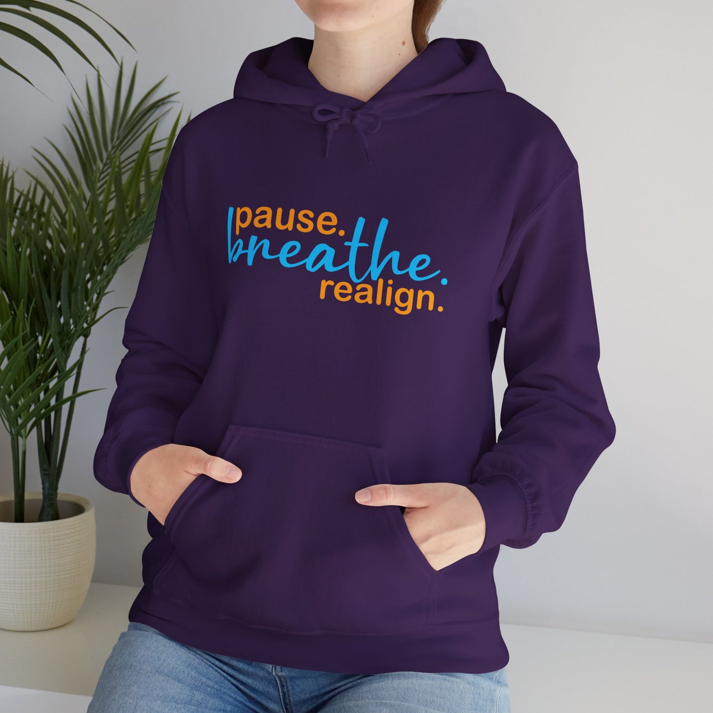 💛Mindful Pause Hooded Sweatshirt - "pause. breathe. realign."